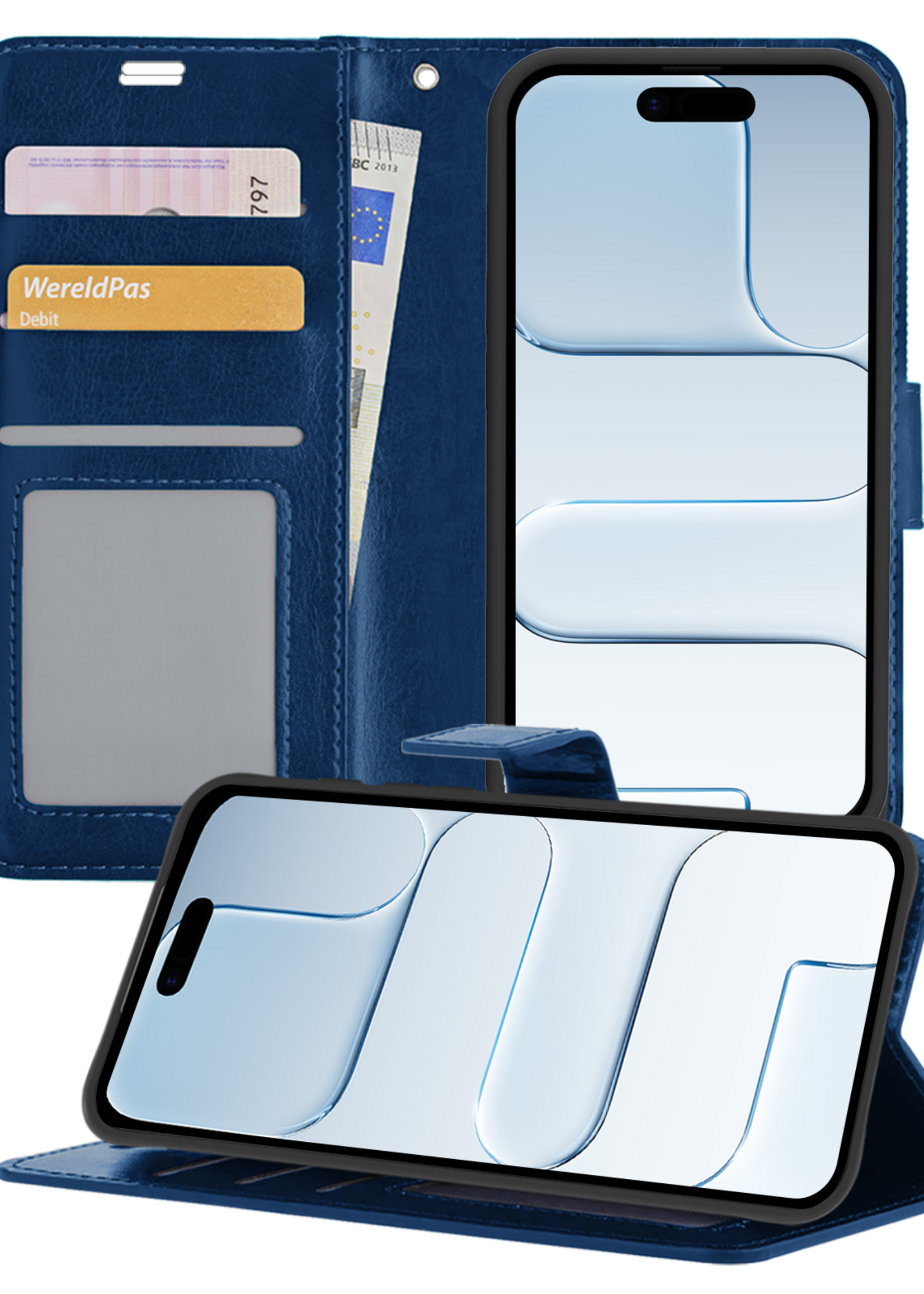 BTH BTH iPhone Air Hoesje Bookcase - Donkerblauw