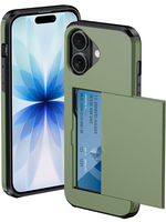 BTH BTH iPhone 17 Hoesje Pashouder Hard - Donker Groen