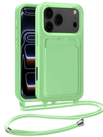 BTH BTH iPhone 17 Pro Max Hoesje Pashouder met Koord Met 2x Screenprotector - Groen