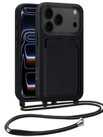 BTH BTH iPhone 17 Pro Max Hoesje Pashouder met Koord - Zwart