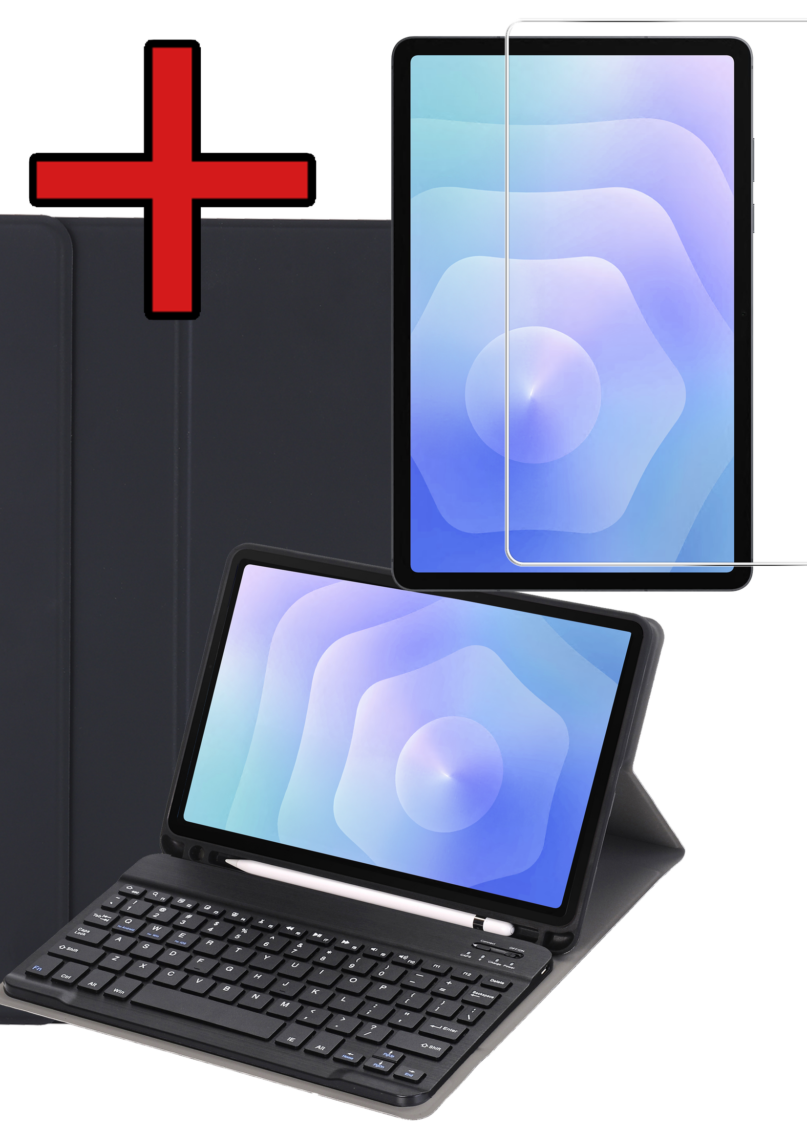 BTH BTH Samsung Galaxy Tab S11 Toetsenbordhoes Met Screenprotector - Zwart