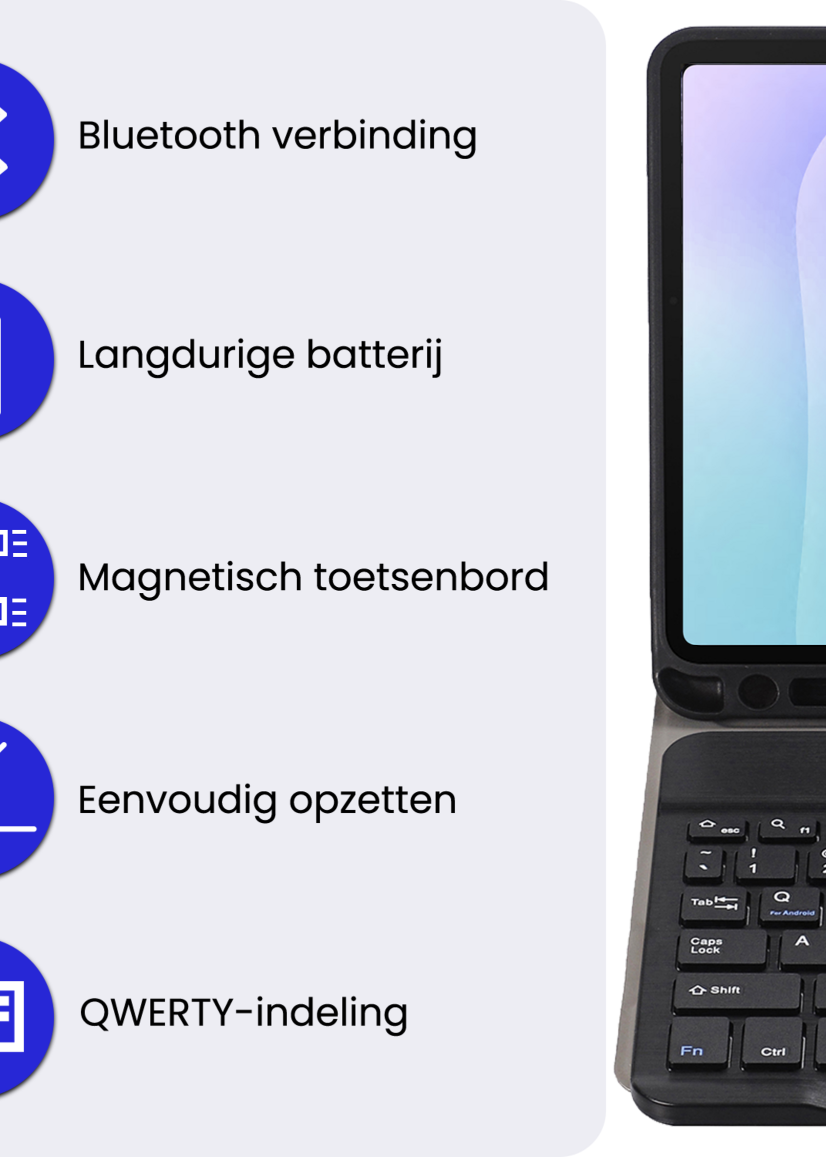 BTH BTH Samsung Galaxy Tab S11 Toetsenbordhoes Met Screenprotector - Zwart