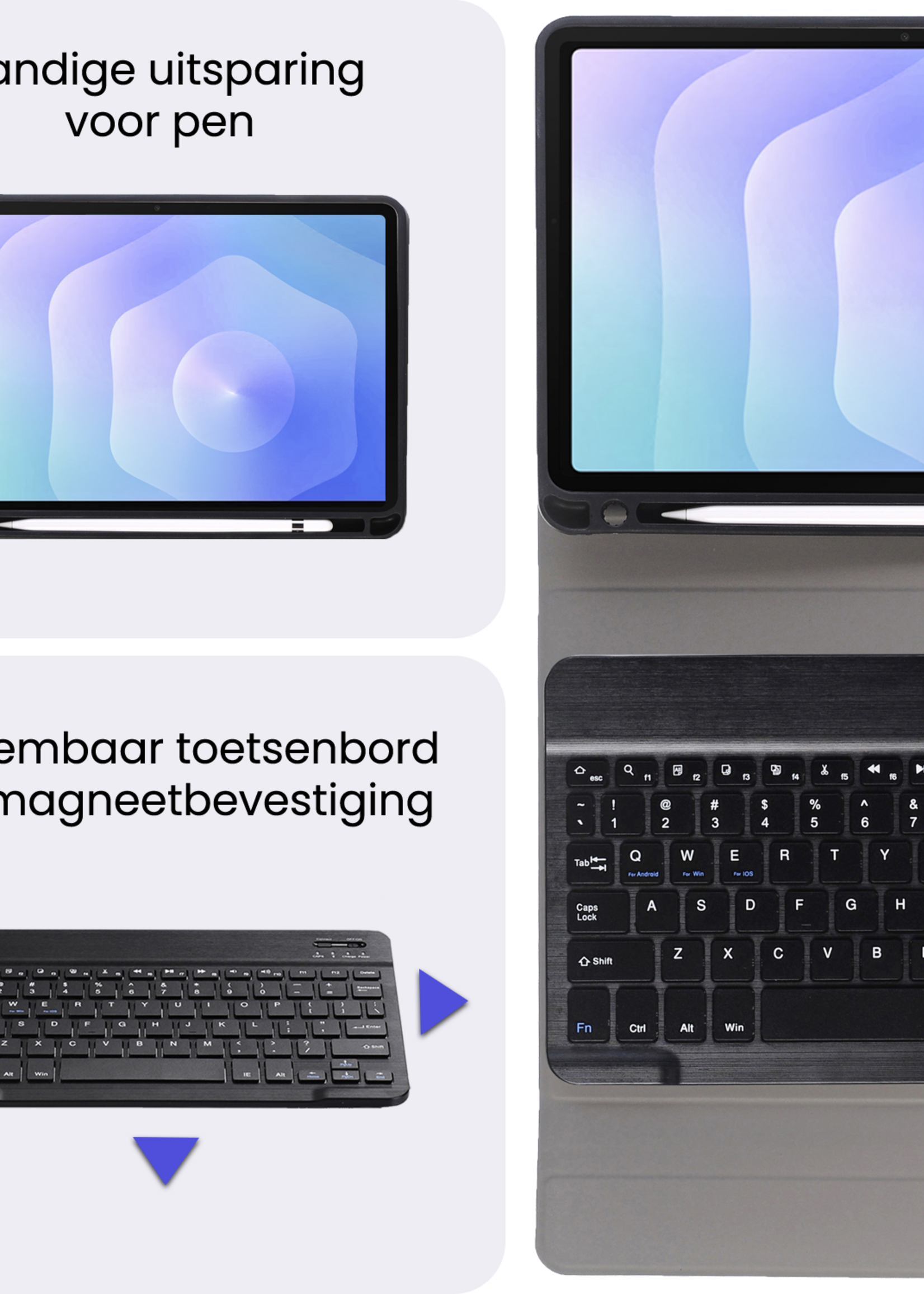 BTH BTH Samsung Galaxy Tab S11 Toetsenbordhoes Met Screenprotector - Zwart