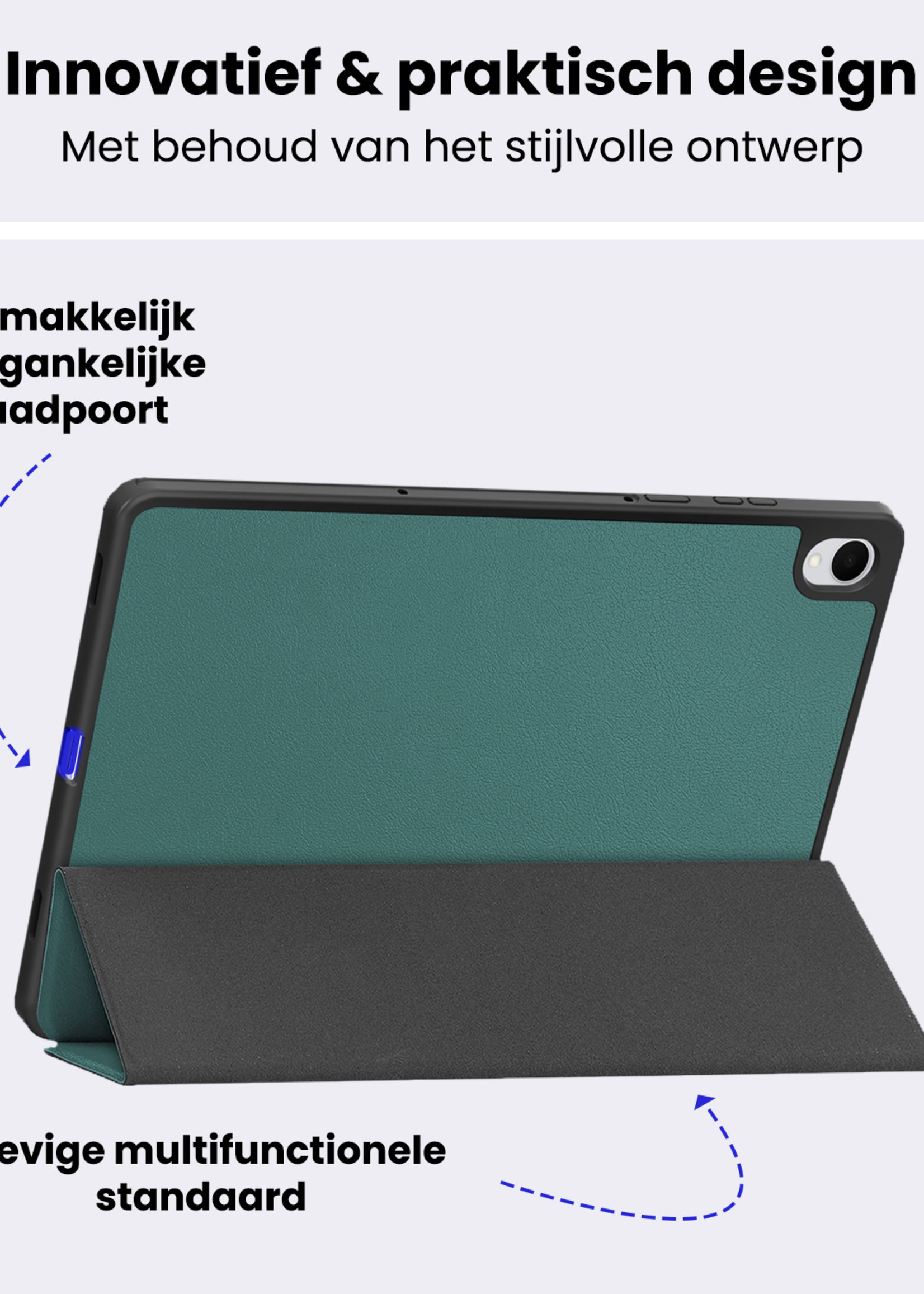 BTH BTH Samsung Galaxy Tab S11 Hoesje Met Uitsparing S Pen - Donkergroen