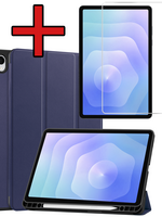 BTH BTH Samsung Galaxy Tab S11 Hoesje Met Uitsparing S Pen Met Screenprotector - Donkerblauw