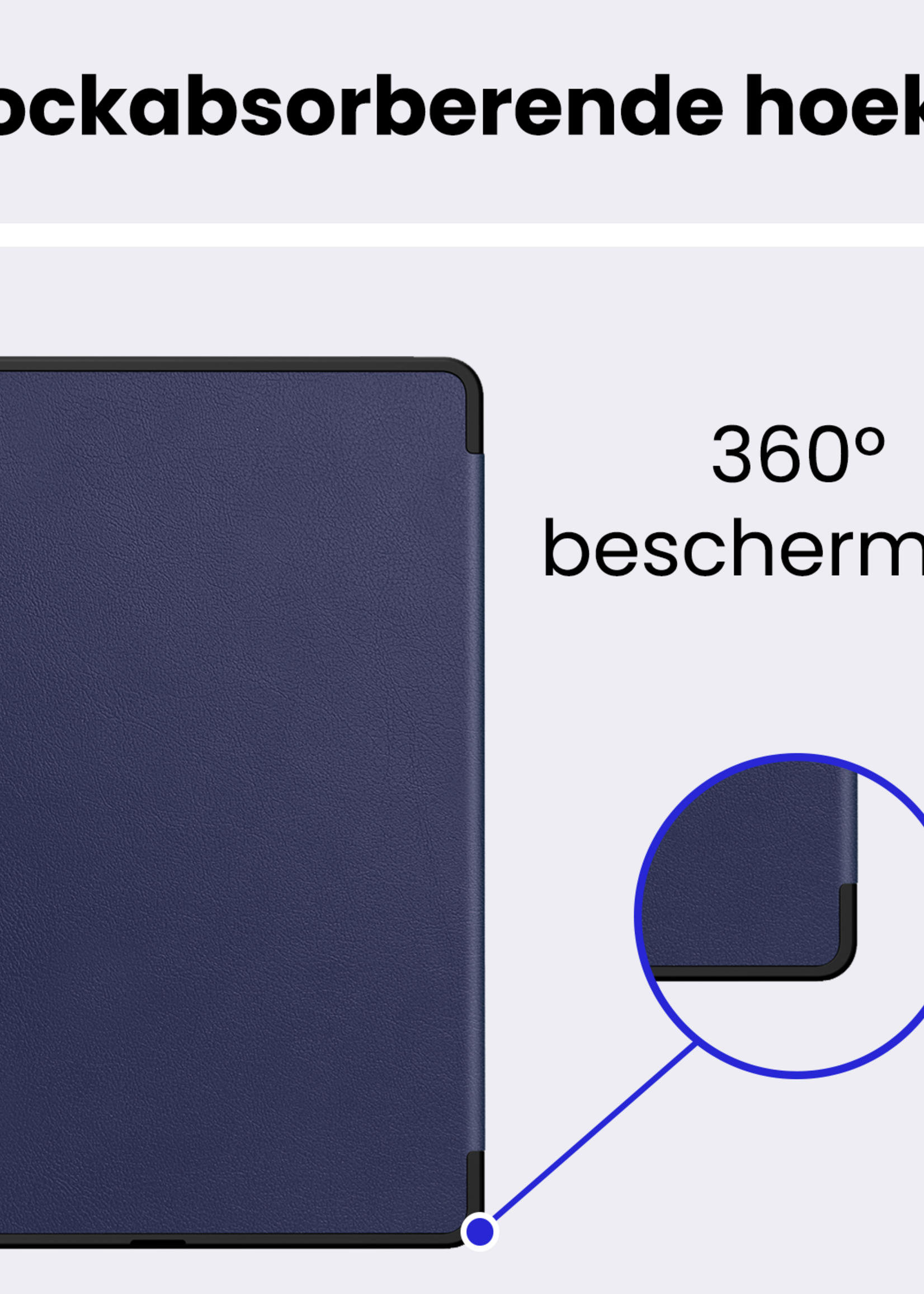 BTH BTH Samsung Galaxy Tab S11 Hoesje Met Uitsparing S Pen Met Screenprotector - Donkerblauw