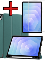 BTH BTH Samsung Galaxy Tab S11 Hoesje Met Uitsparing S Pen Met Screenprotector - Donkergroen