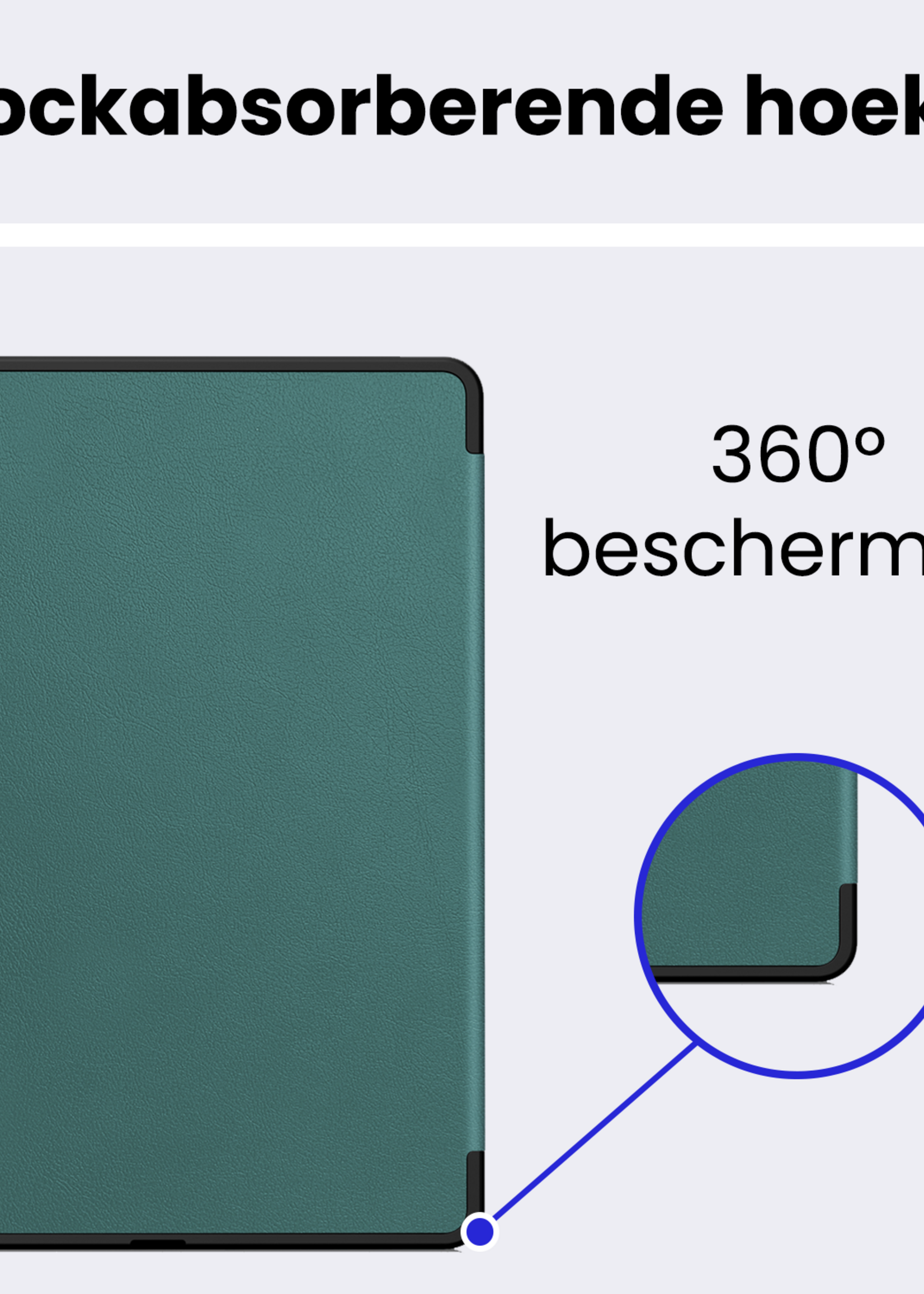 BTH BTH Samsung Galaxy Tab S11 Hoesje Met Uitsparing S Pen Met Screenprotector - Donkergroen