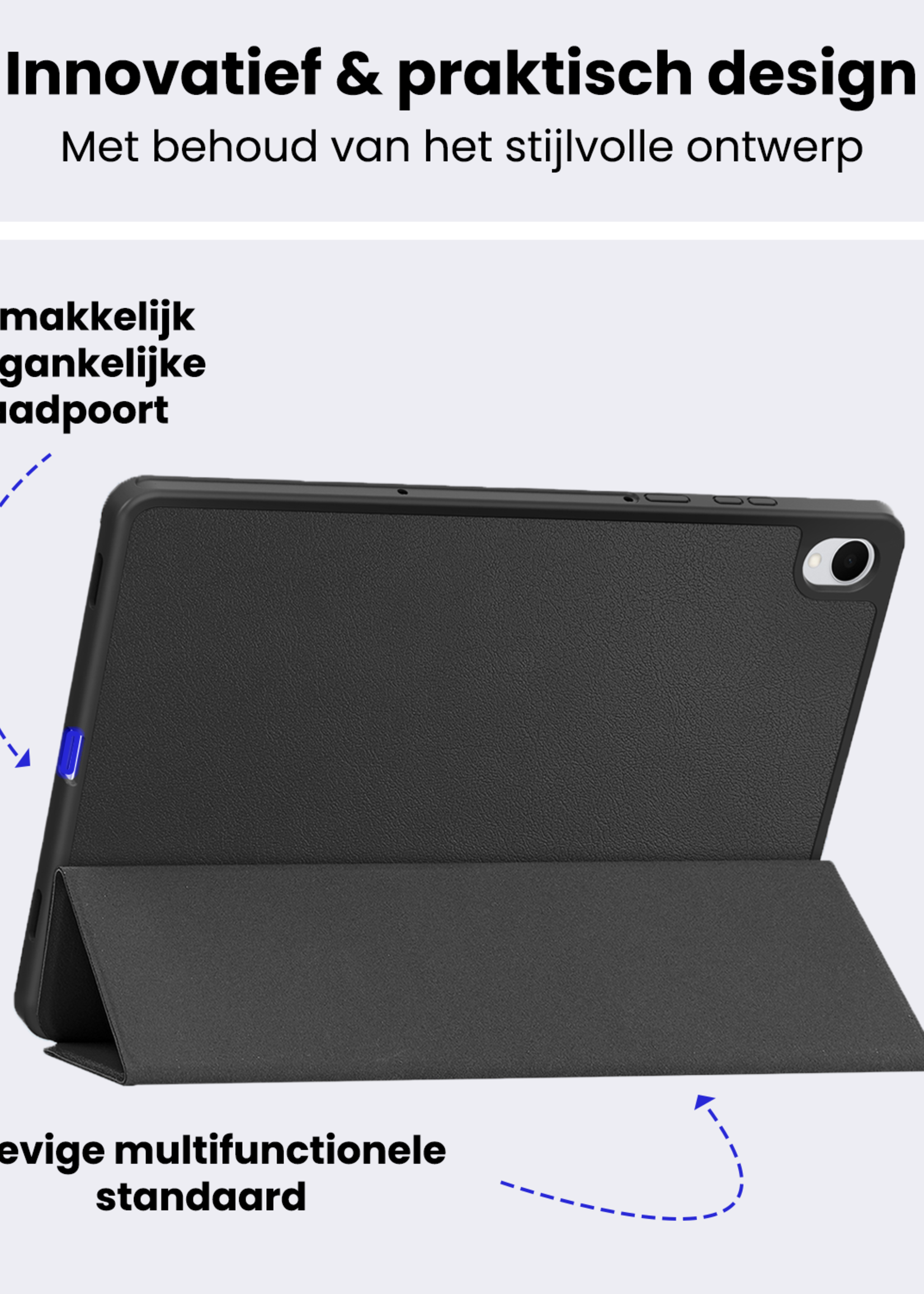 BTH BTH Samsung Galaxy Tab S11 Hoesje Met Uitsparing S Pen Met Screenprotector - Zwart