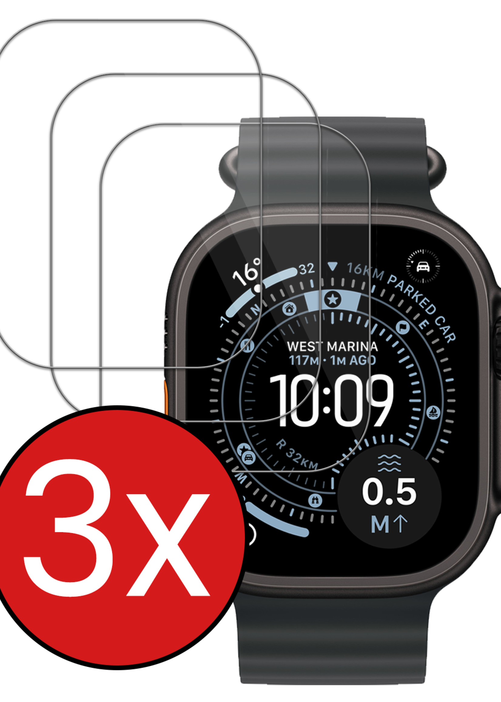 BTH BTH Apple Watch Ultra 3 Screenprotector - 3 PACK