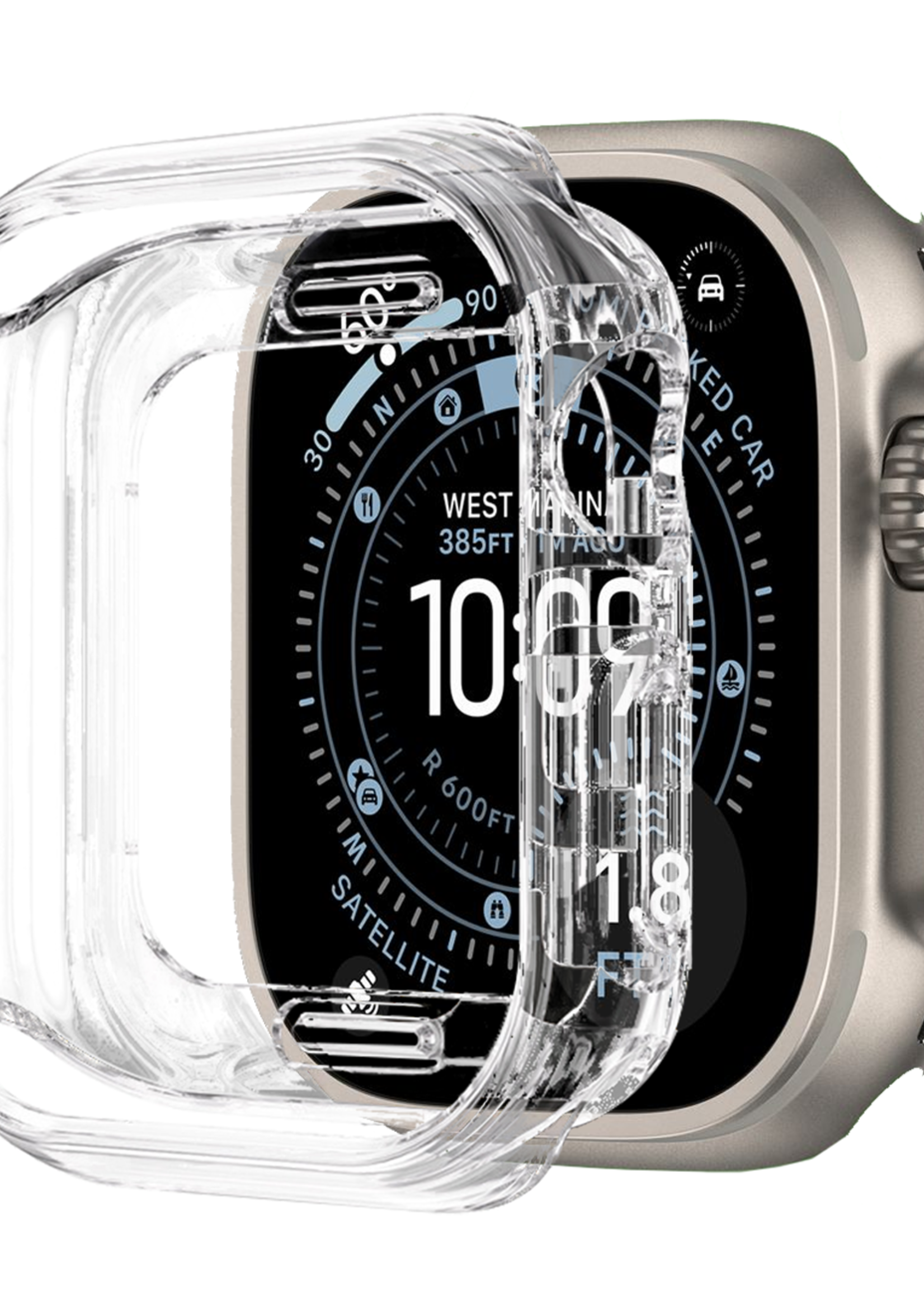 BTH BTH Apple Watch Ultra 3 Hoesje Siliconen Transparant - 49 mm
