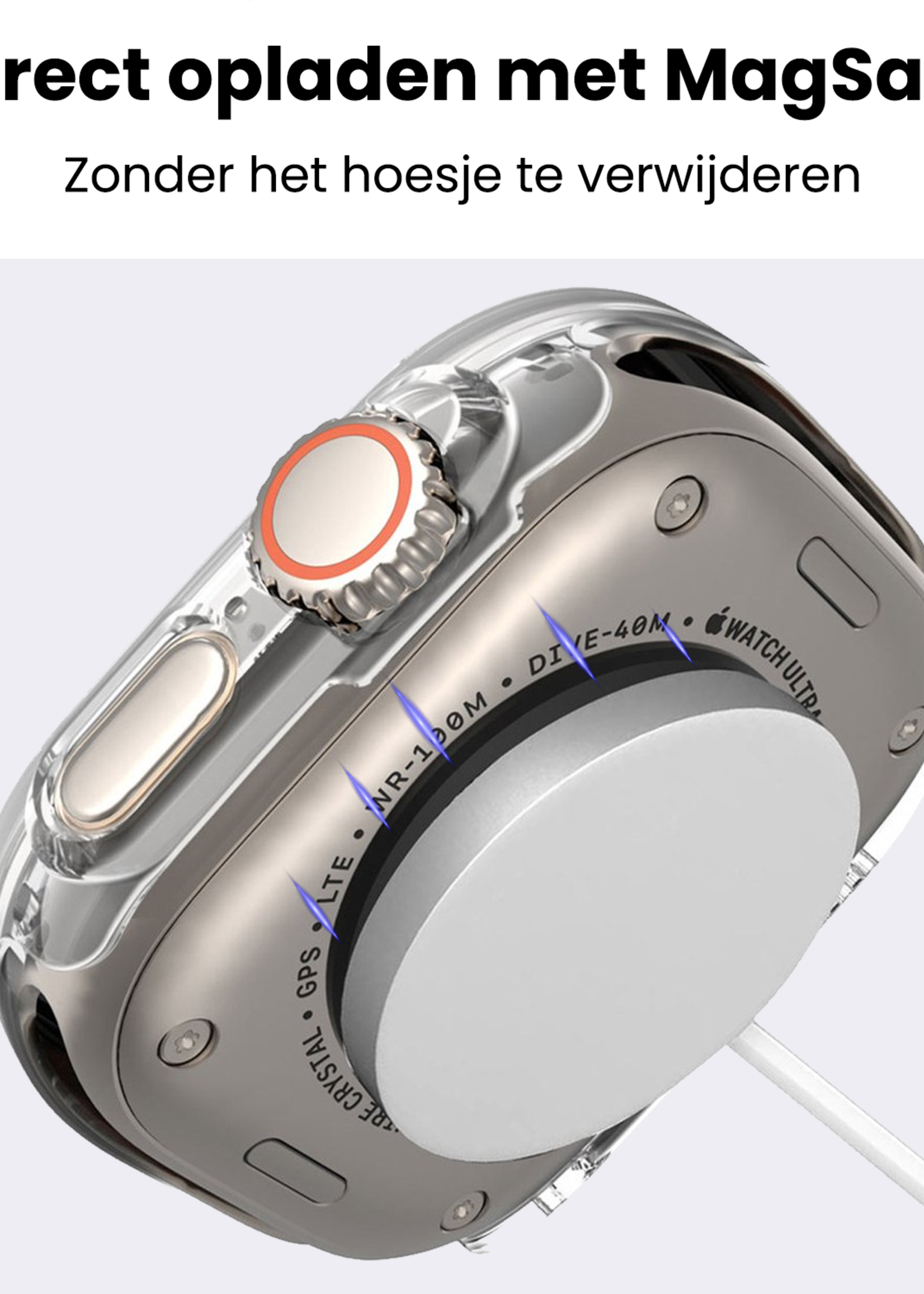 BTH BTH Apple Watch Ultra 3 Hoesje Siliconen Transparant - 49 mm