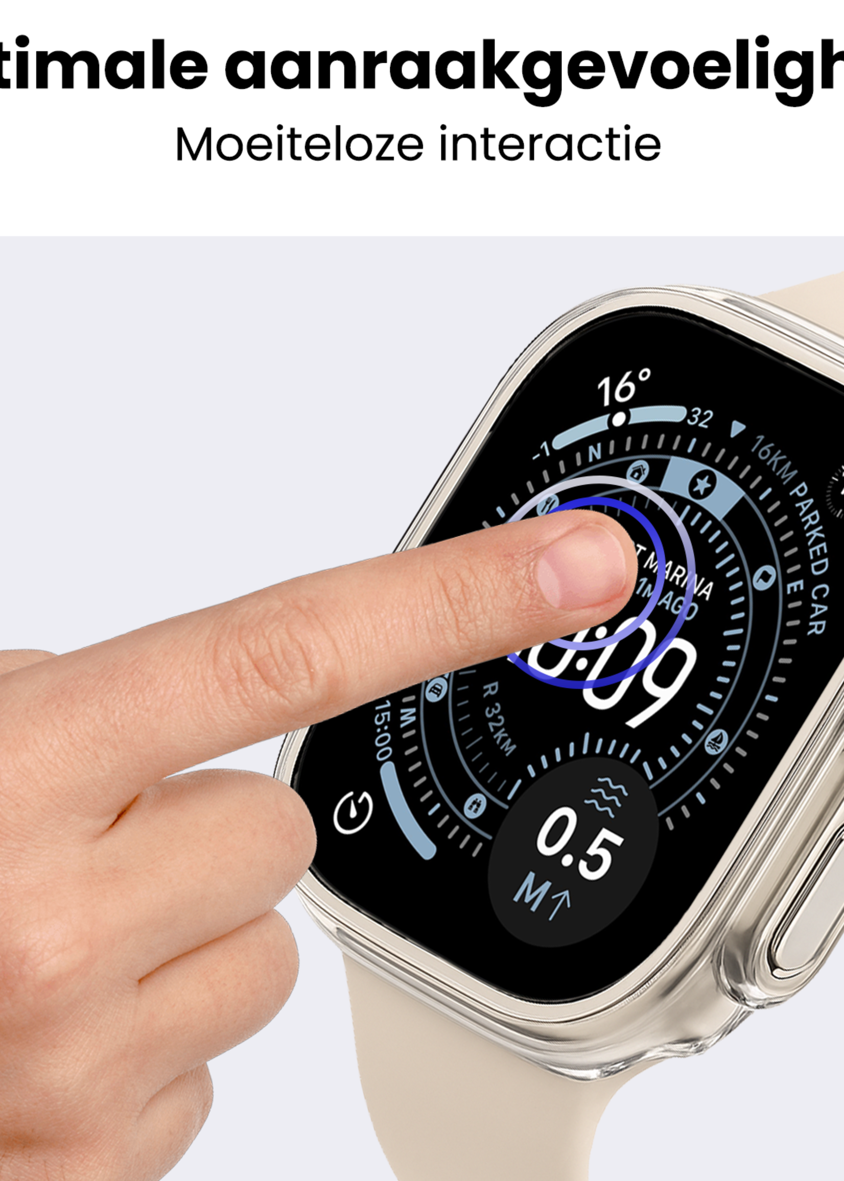 BTH BTH Apple Watch Ultra 3 Hoesje Siliconen Transparant - 49 mm - 2 PACK