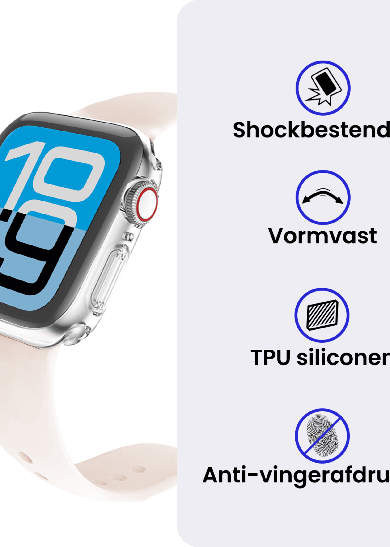 BTH BTH Apple Watch SE 3 Hoesje Siliconen Transparant - 40 mm