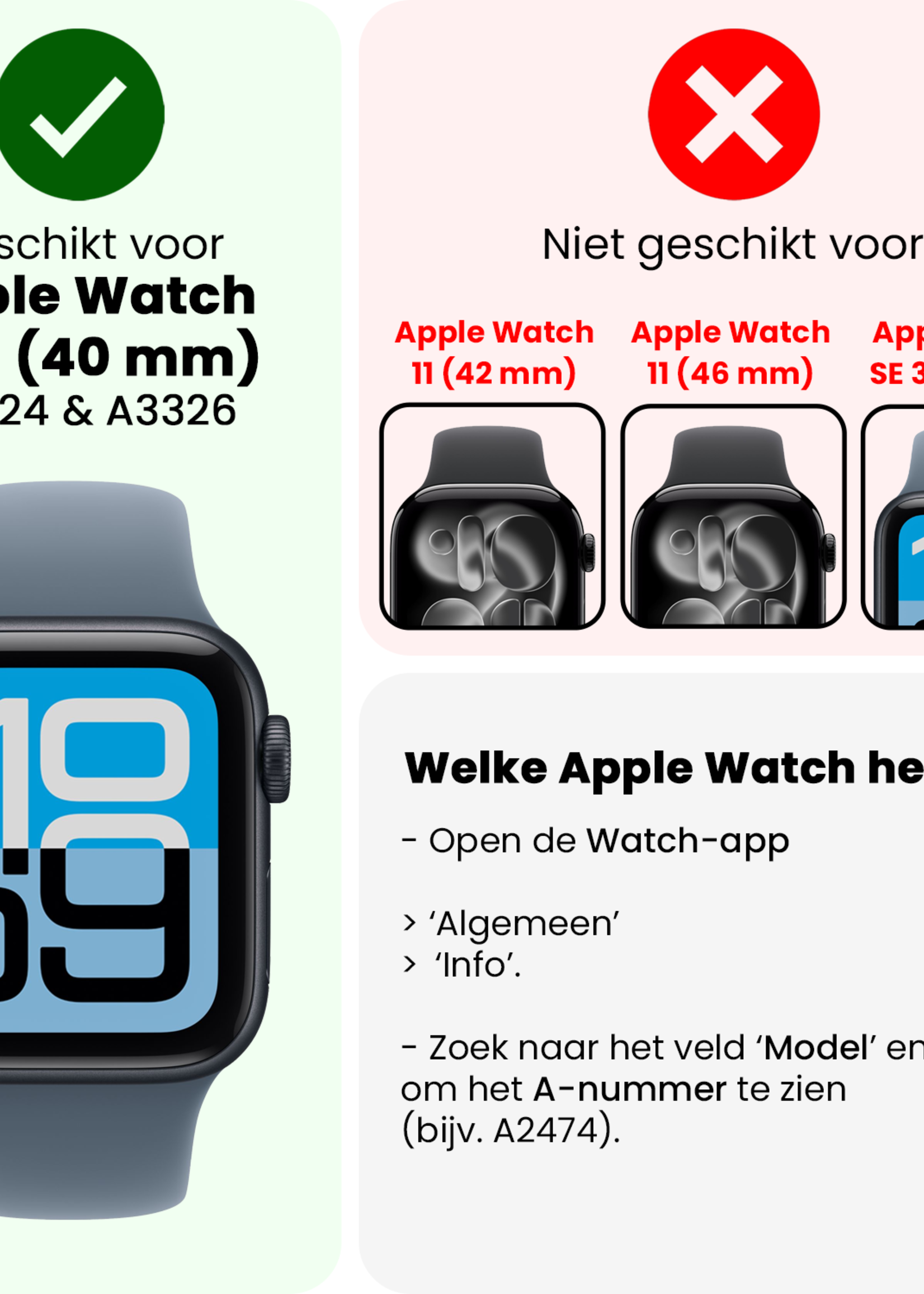 BTH BTH Apple Watch SE 3 Hoesje Siliconen Transparant - 40 mm