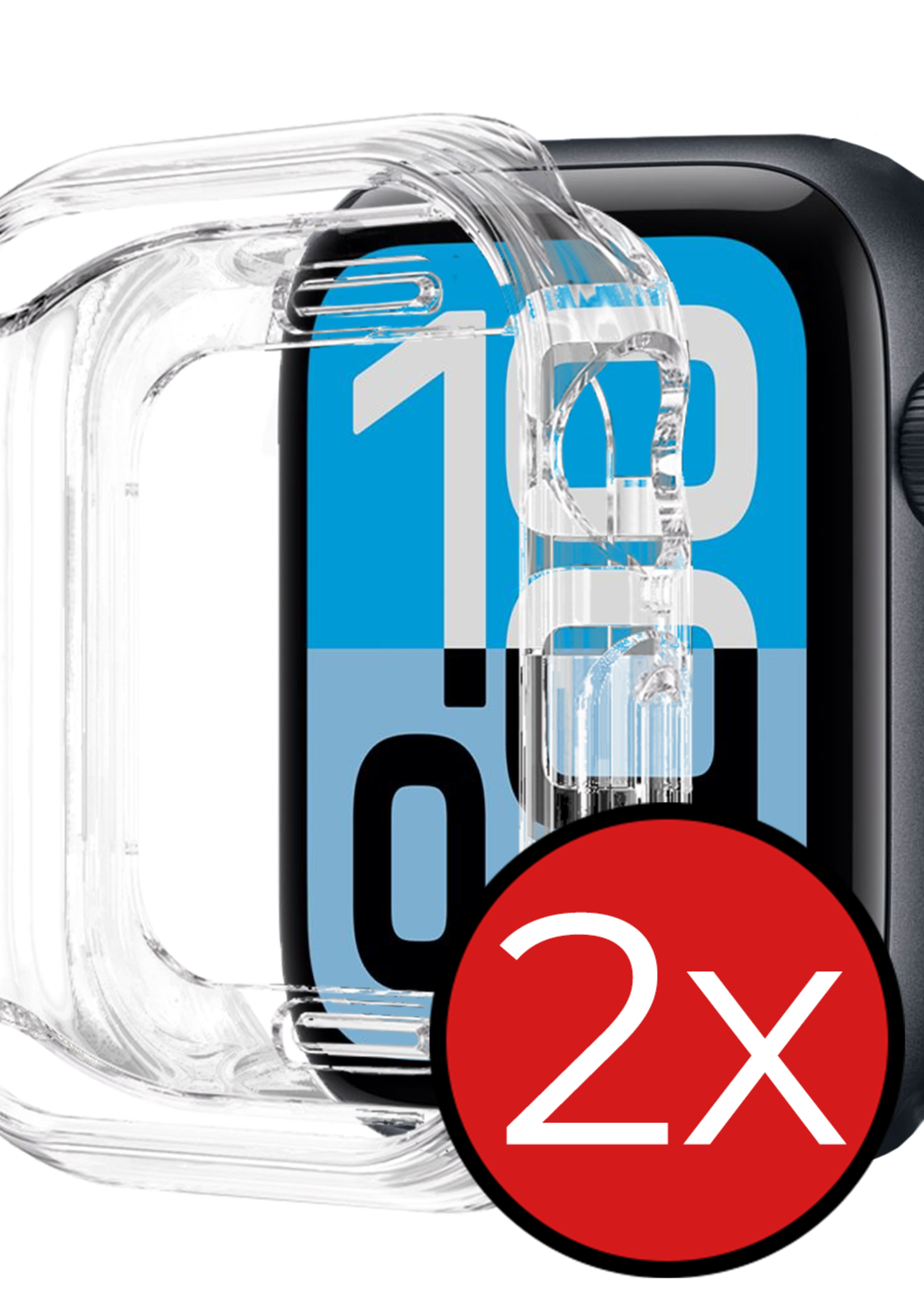 BTH BTH Apple Watch SE 3 Hoesje Siliconen Transparant - 44 mm - 2 PACK