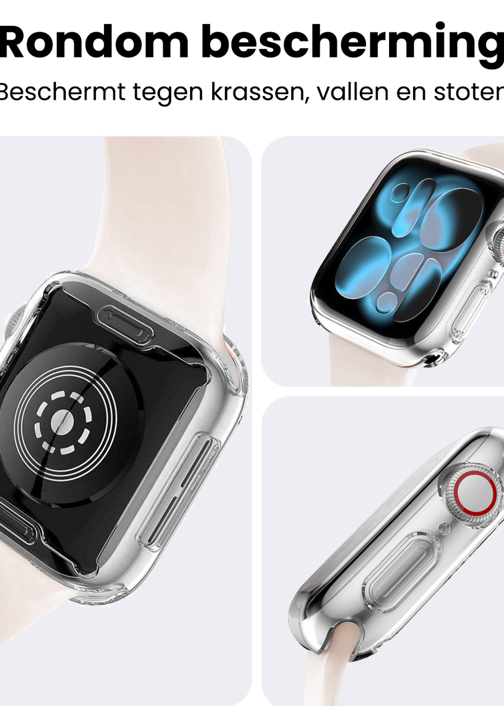 BTH BTH Apple Watch Series 11 Hoesje Siliconen Transparant - 42 mm