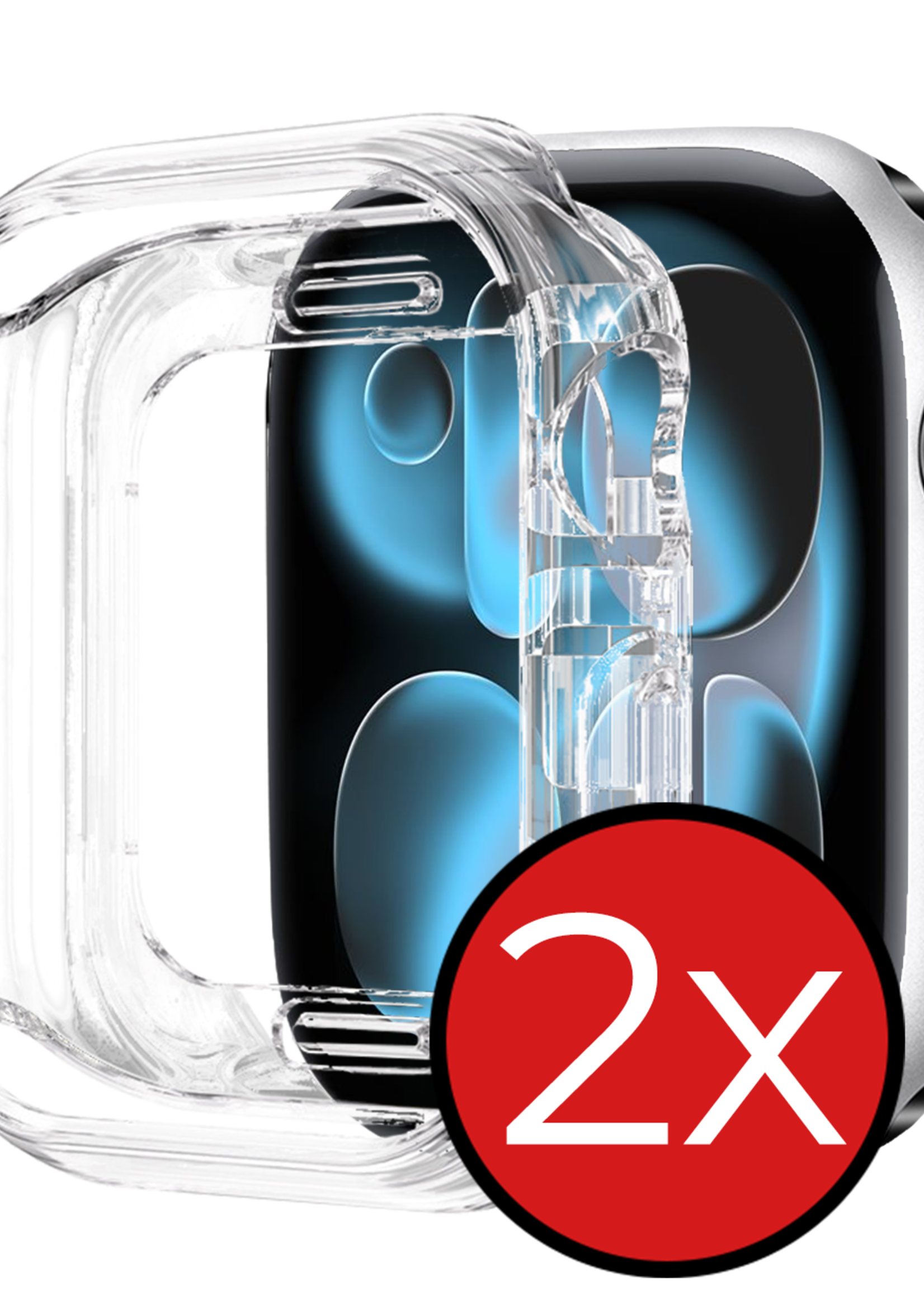 BTH BTH Apple Watch Series 11 Hoesje Siliconen Transparant - 46 mm - 2 PACK