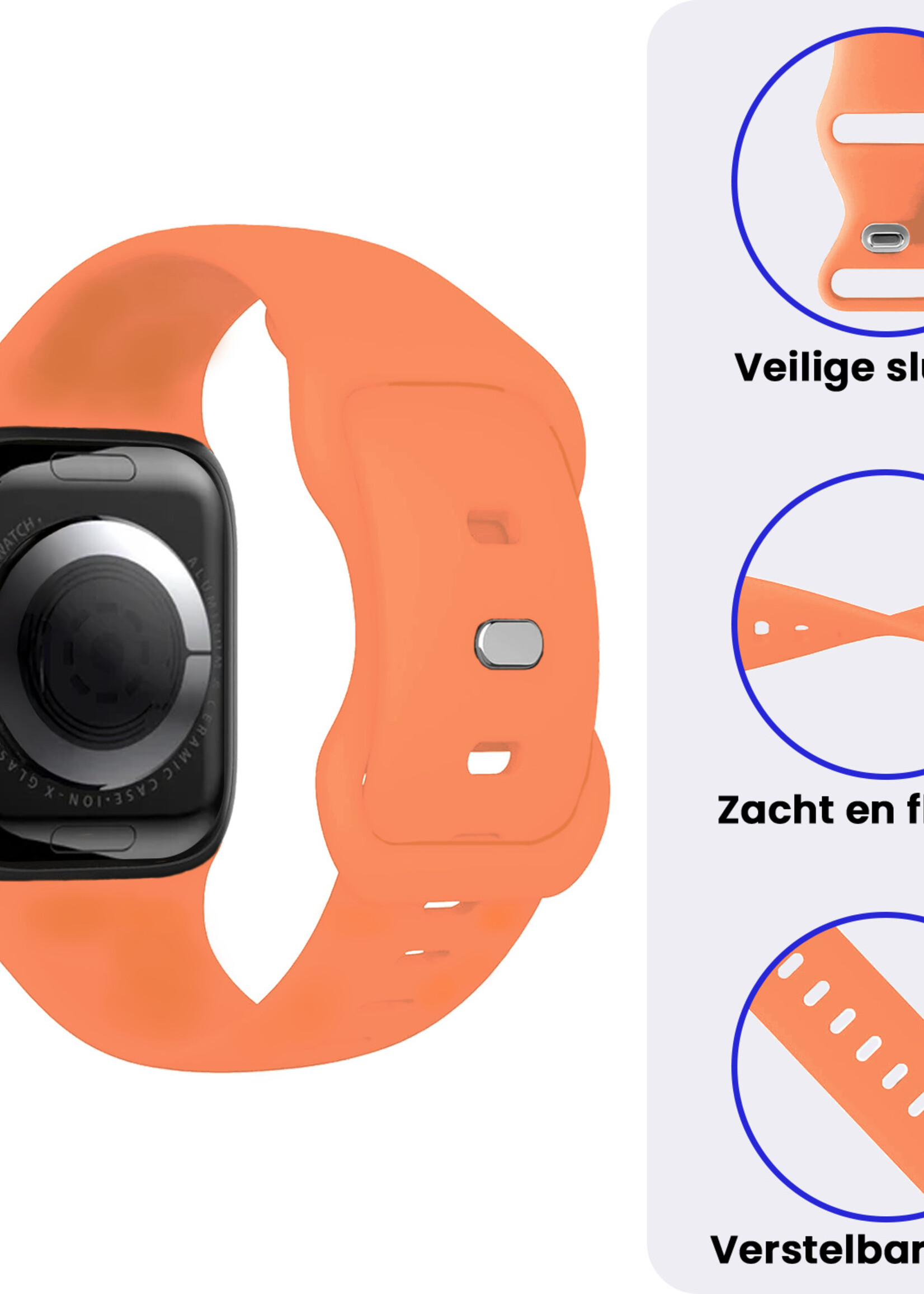 BTH BTH Apple Watch Bandje Siliconen Verstelbaar (38/40/41 mm) - Calendula
