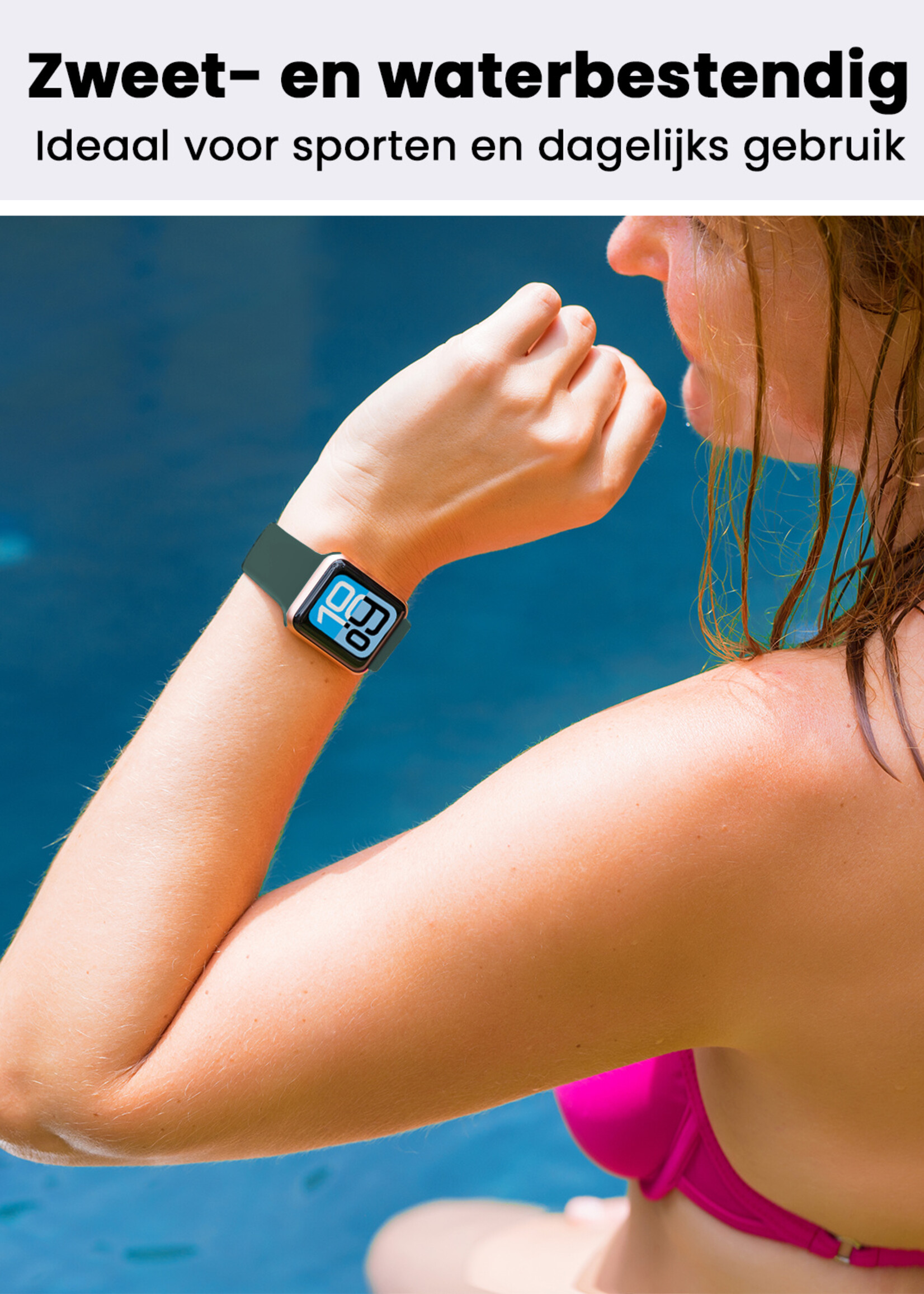 BTH BTH Apple Watch Bandje Siliconen Verstelbaar (38/40/41 mm) - Donkergroen