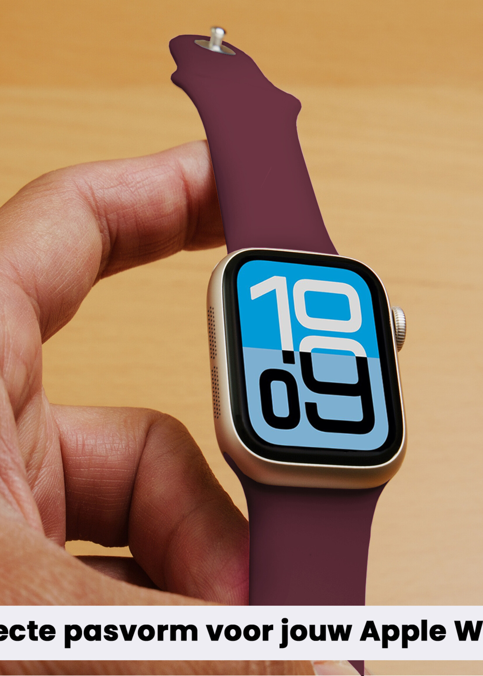 BTH BTH Apple Watch Bandje Siliconen Verstelbaar (38/40/41 mm) - Donker Rood