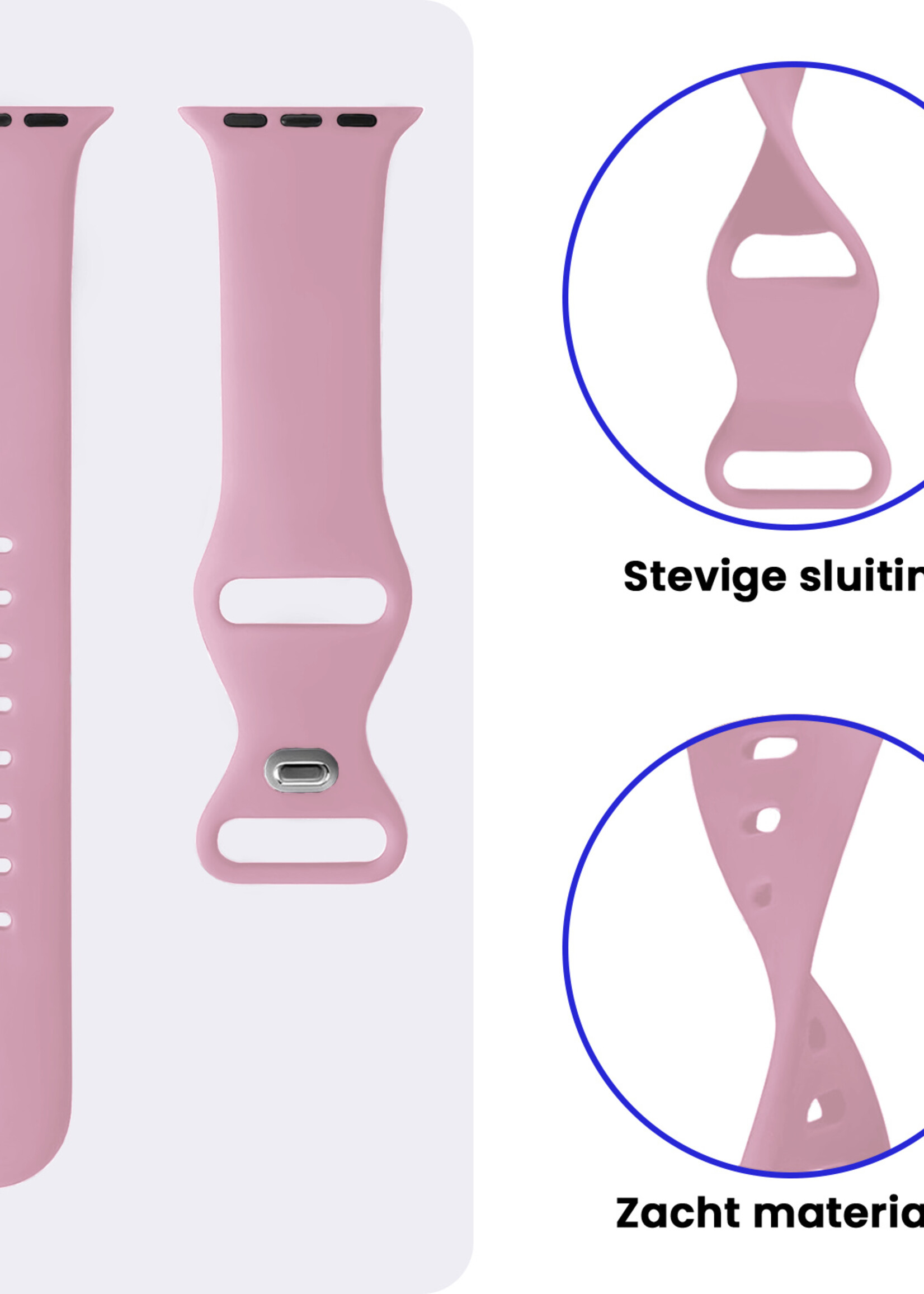 BTH BTH Apple Watch Bandje Siliconen Verstelbaar (38/40/41 mm) - Lila