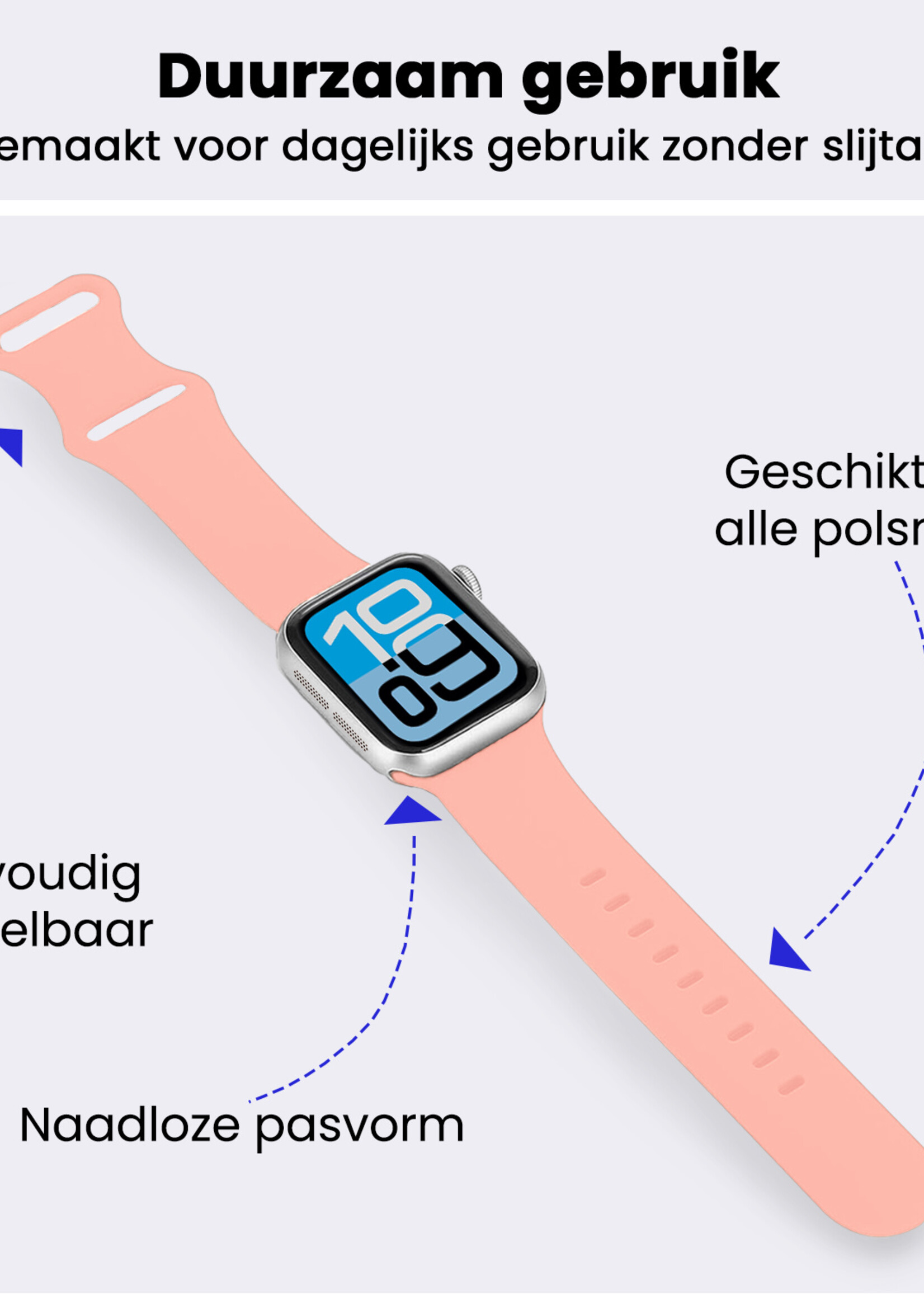 BTH BTH Apple Watch Bandje Siliconen Verstelbaar (38/40/41 mm) - Mint