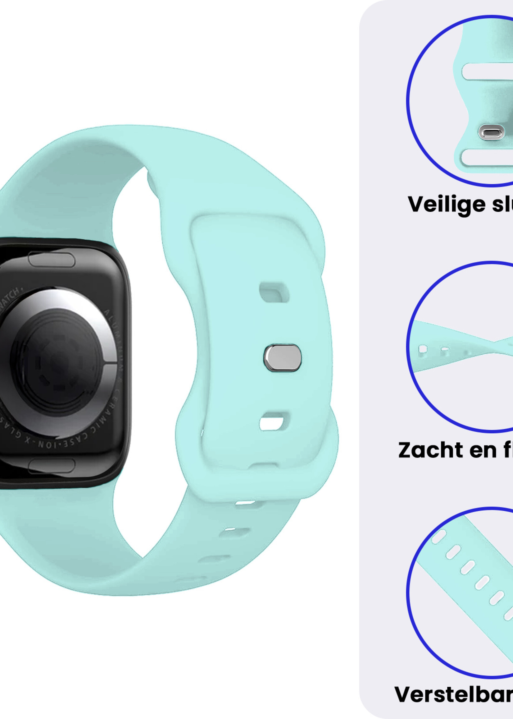 BTH BTH Apple Watch Bandje Siliconen Verstelbaar (38/40/41 mm) - Oud Roze