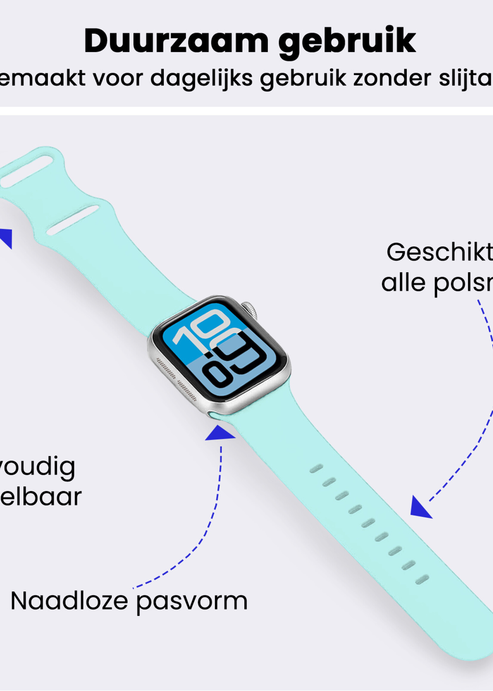 BTH BTH Apple Watch Bandje Siliconen Verstelbaar (38/40/41 mm) - Oud Roze