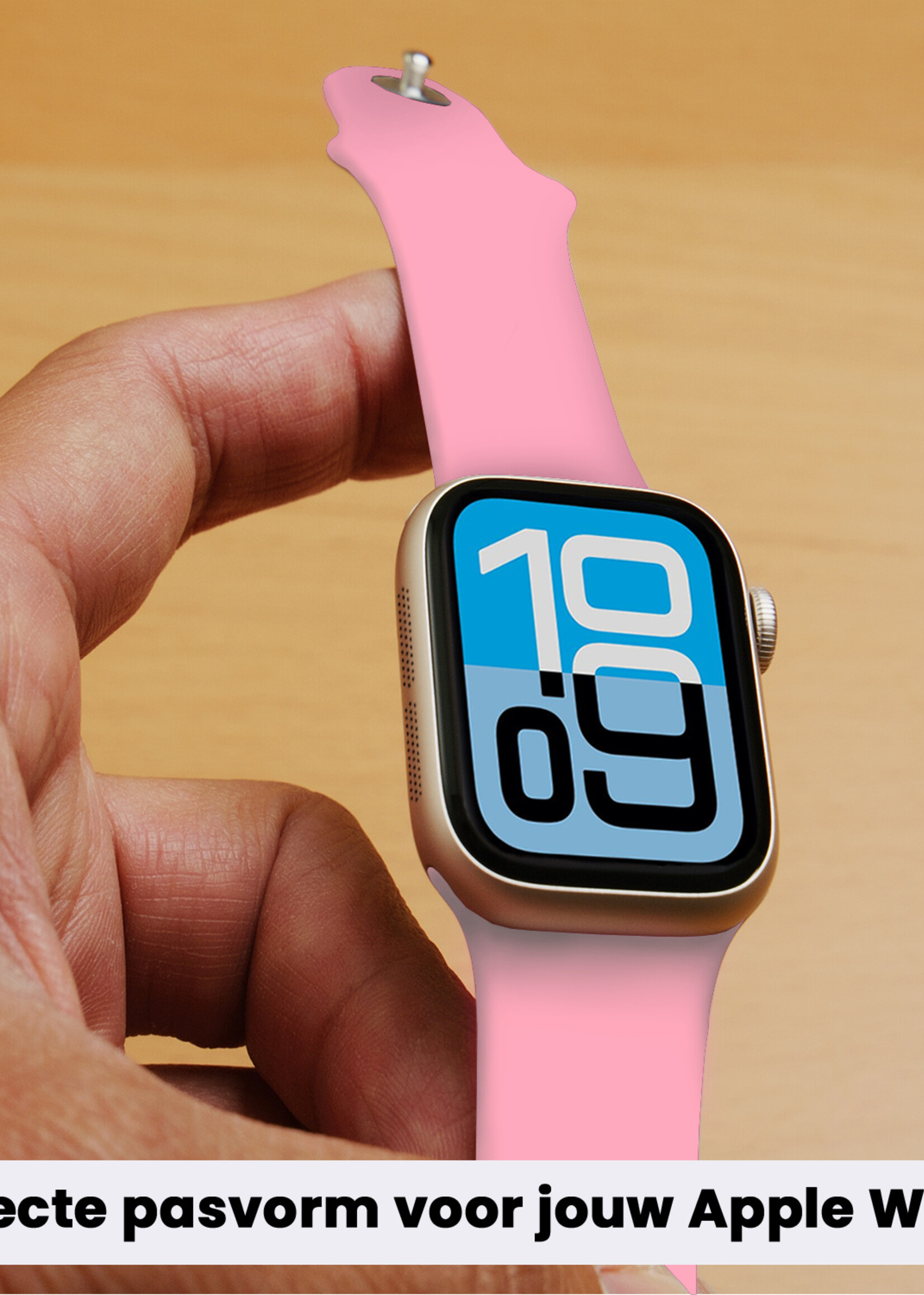 BTH BTH Apple Watch Bandje Siliconen Verstelbaar (38/40/41 mm) - Roze