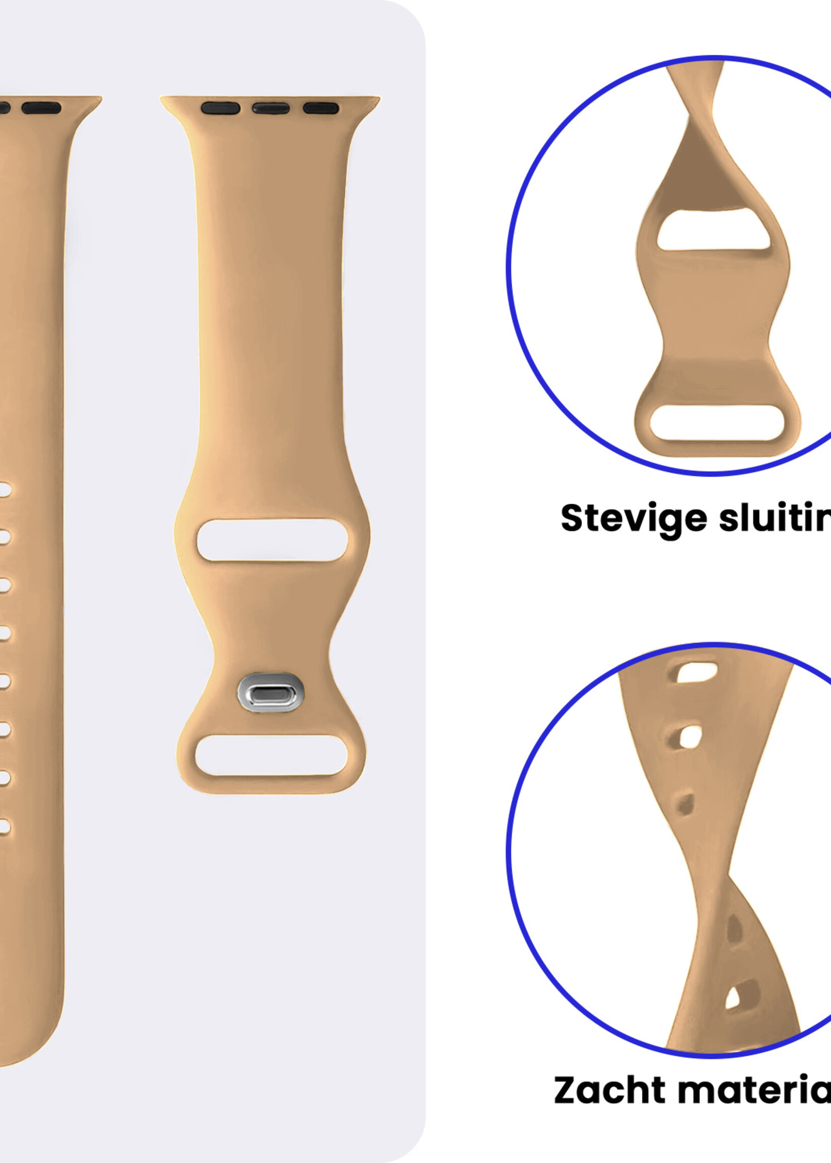 BTH BTH Apple Watch Bandje Siliconen Verstelbaar (38/40/41 mm) - Walnoot