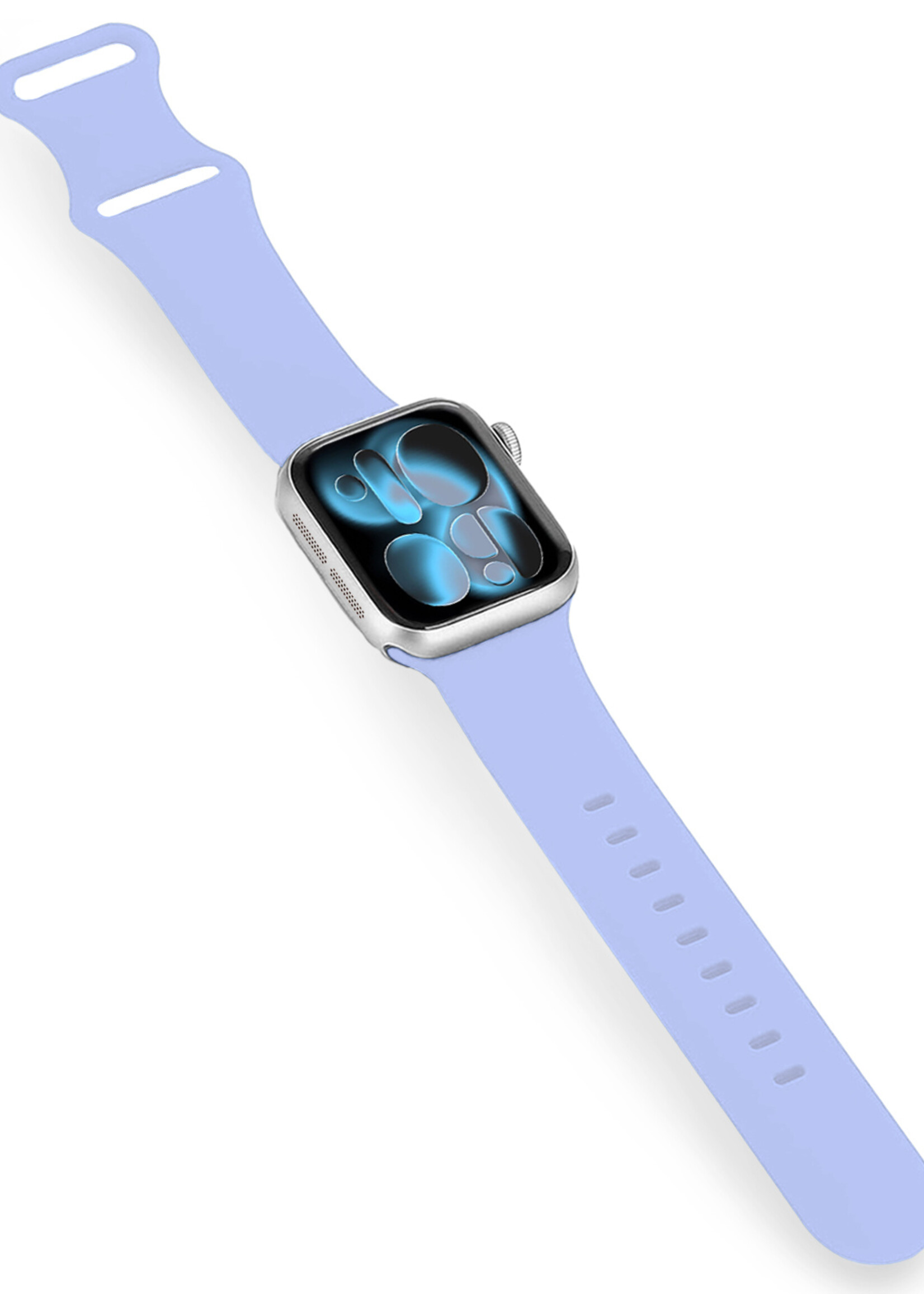 BTH BTH Apple Watch Bandje Siliconen Verstelbaar (42/44/45/46 mm) - Baby Blauw