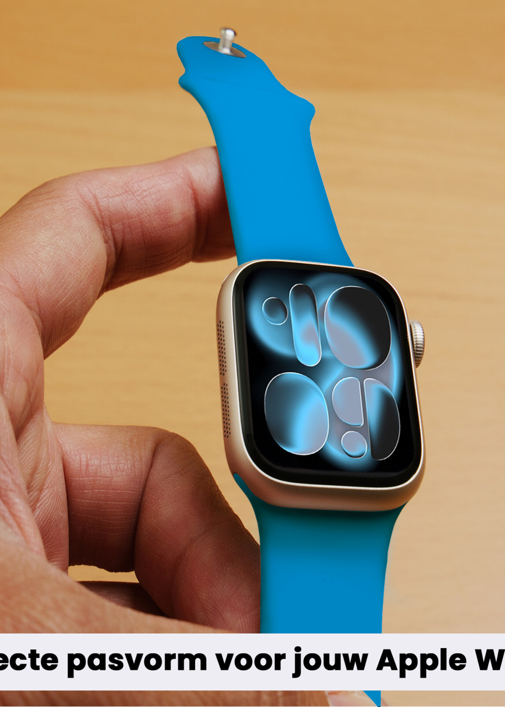 BTH BTH Apple Watch Bandje Siliconen Verstelbaar (42/44/45/46 mm) - Blauw