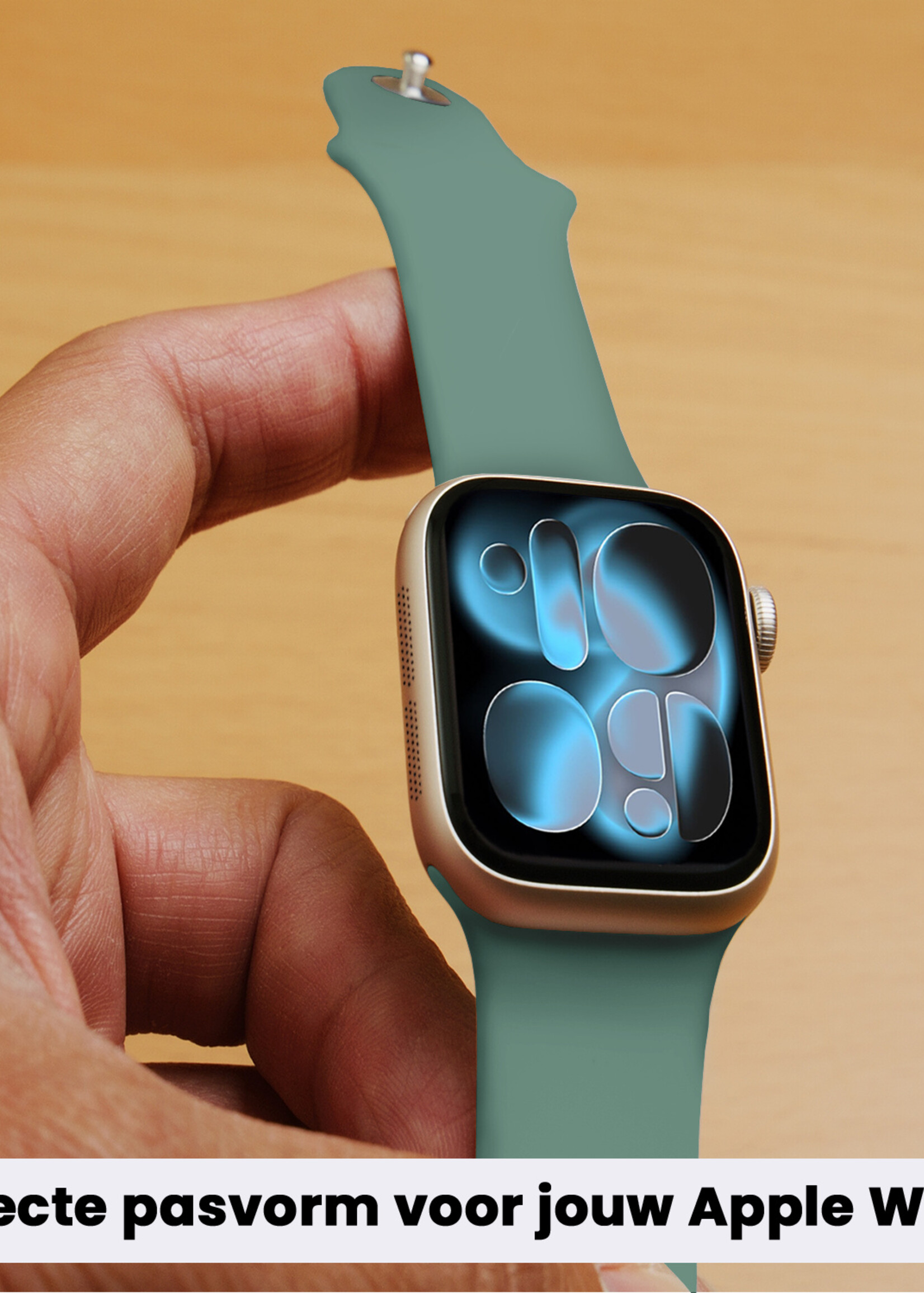 BTH BTH Apple Watch Bandje Siliconen Verstelbaar (42/44/45/46 mm) - Cactus