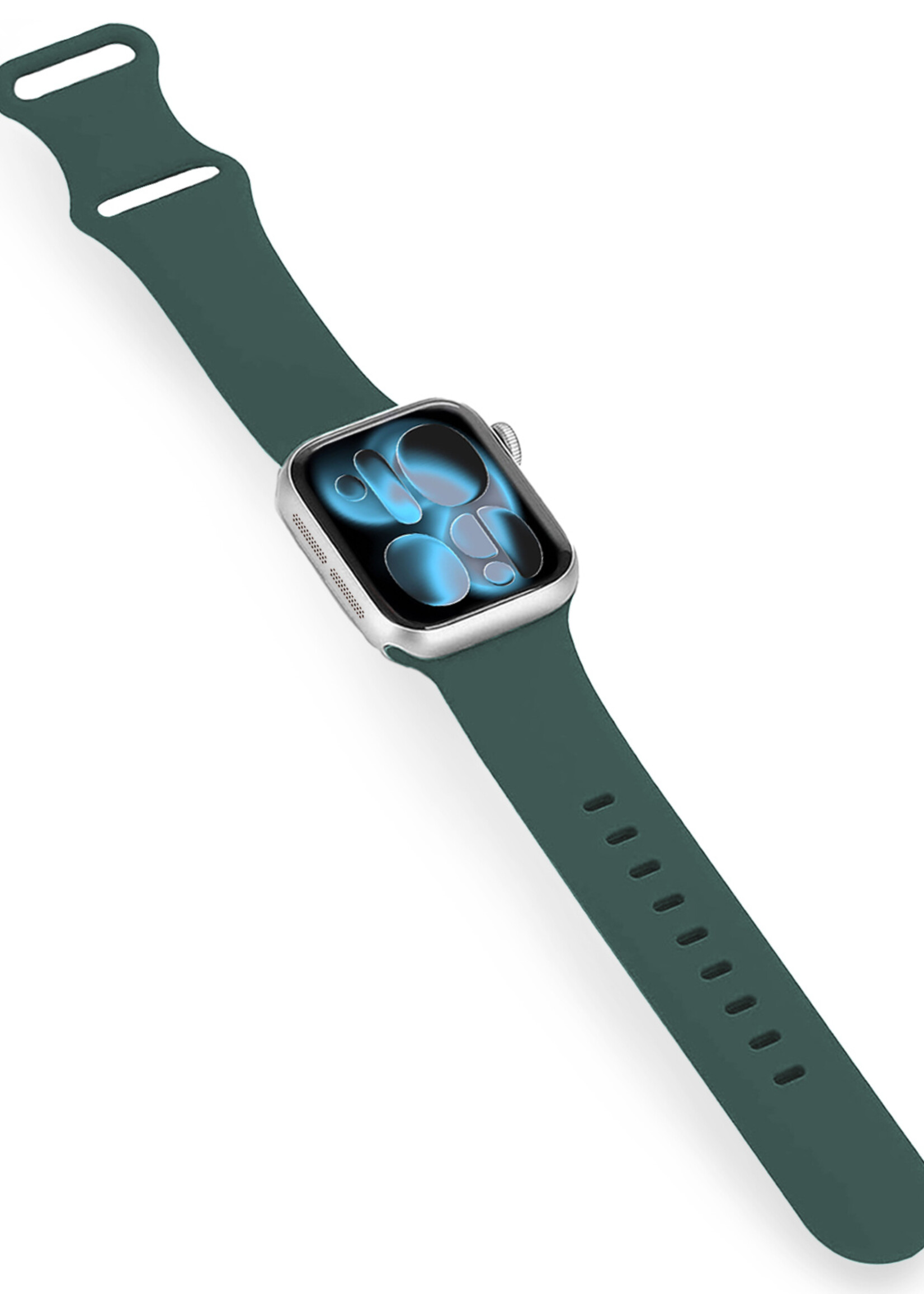 BTH BTH Apple Watch Bandje Siliconen Verstelbaar (42/44/45/46 mm) - Donkergroen