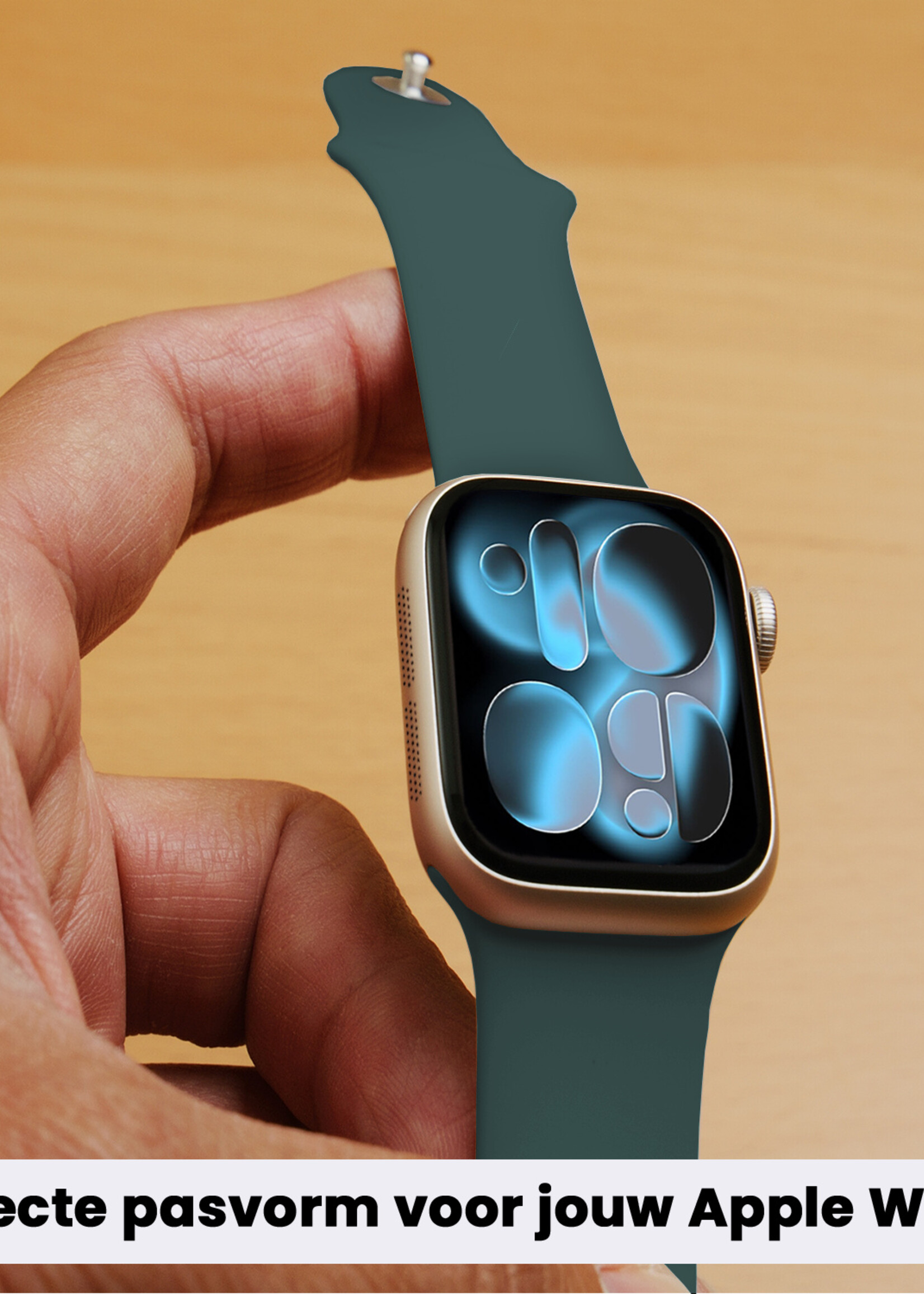 BTH BTH Apple Watch Bandje Siliconen Verstelbaar (42/44/45/46 mm) - Donkergroen