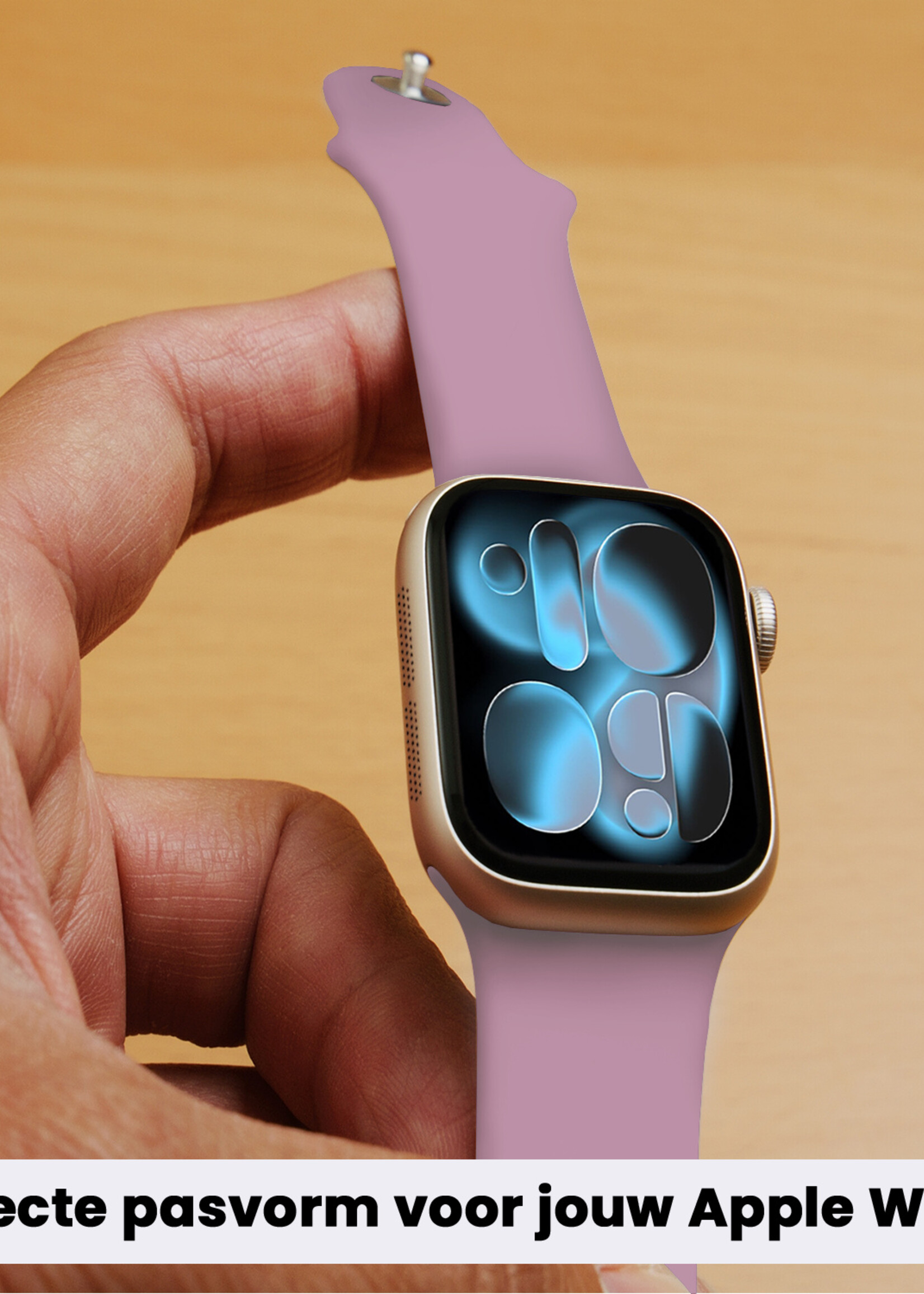 BTH BTH Apple Watch Bandje Siliconen Verstelbaar (42/44/45/46 mm) - Lila