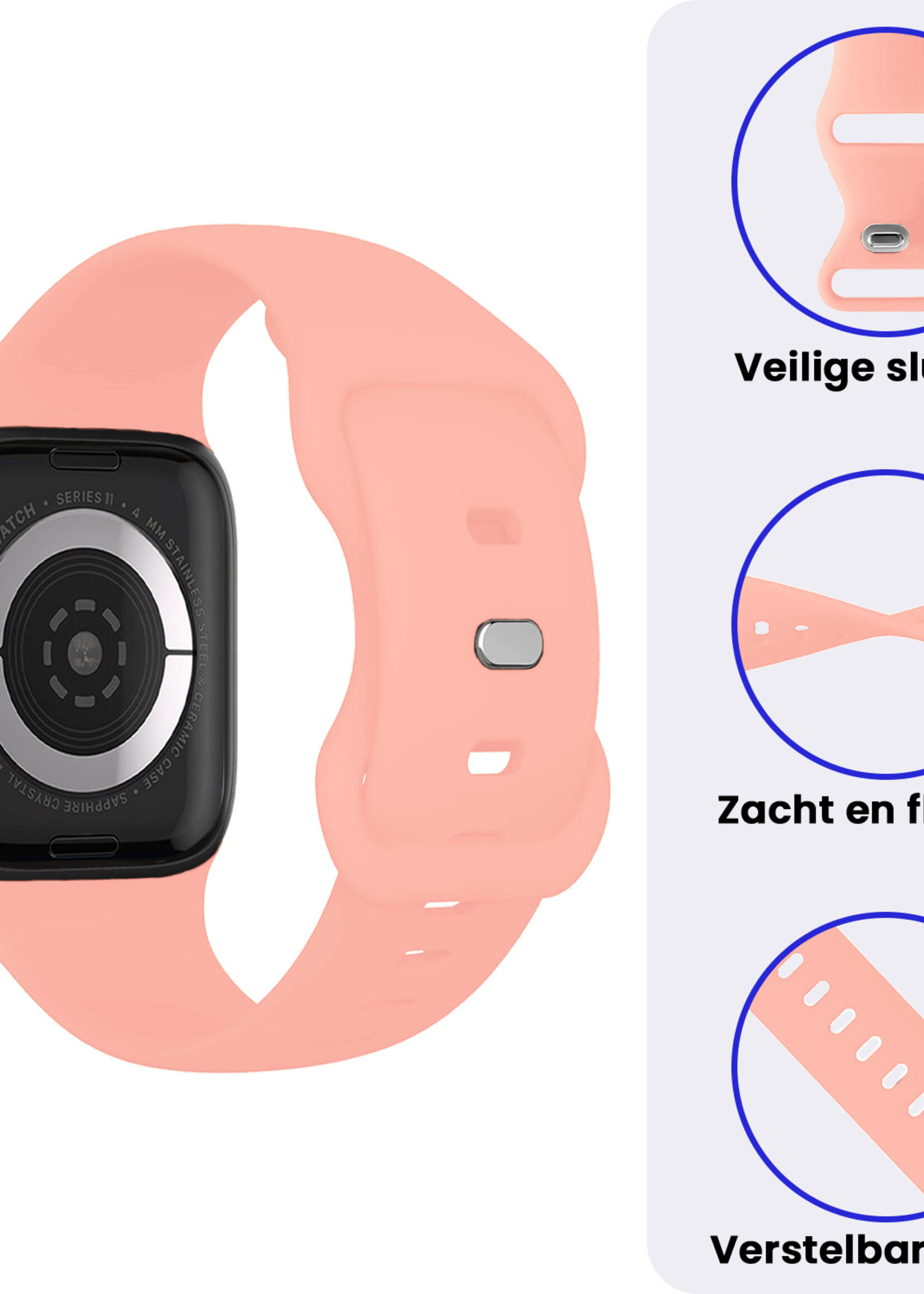 BTH BTH Apple Watch Bandje Siliconen Verstelbaar (42/44/45/46 mm) - Mint