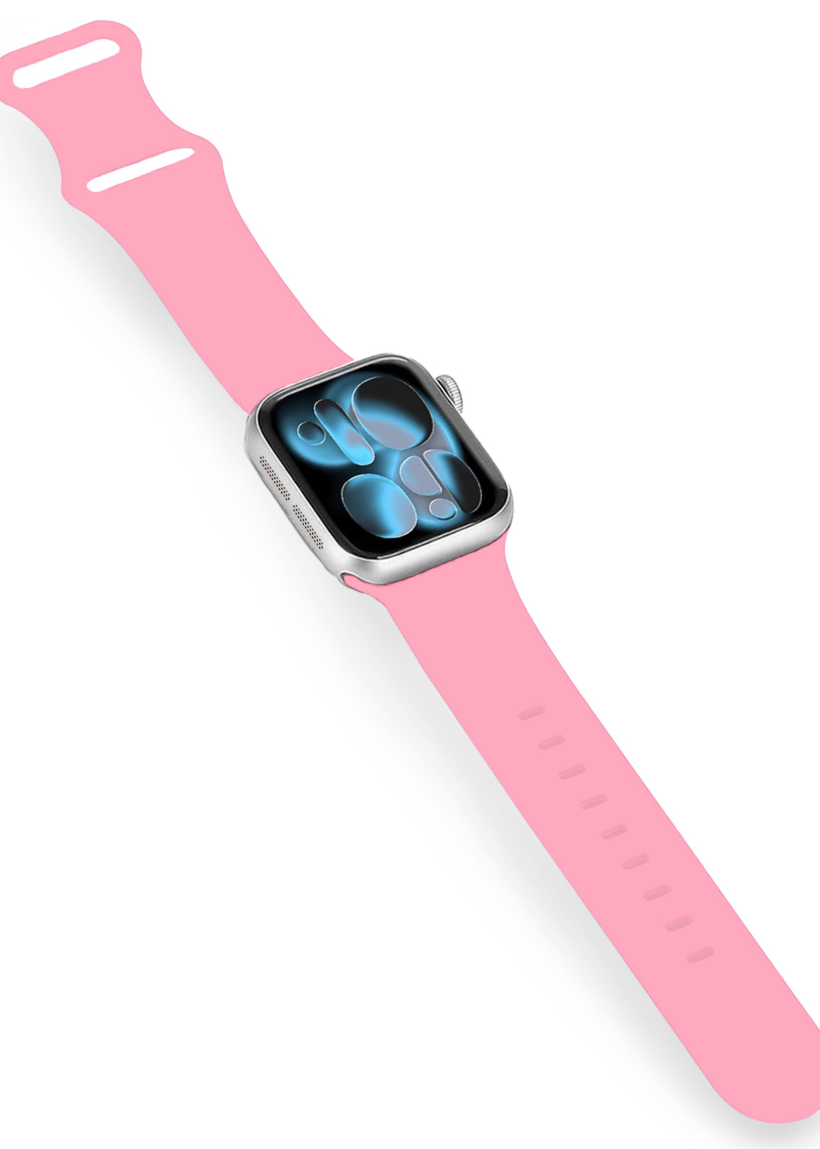 BTH BTH Apple Watch Bandje Siliconen Verstelbaar (42/44/45/46 mm) - Roze