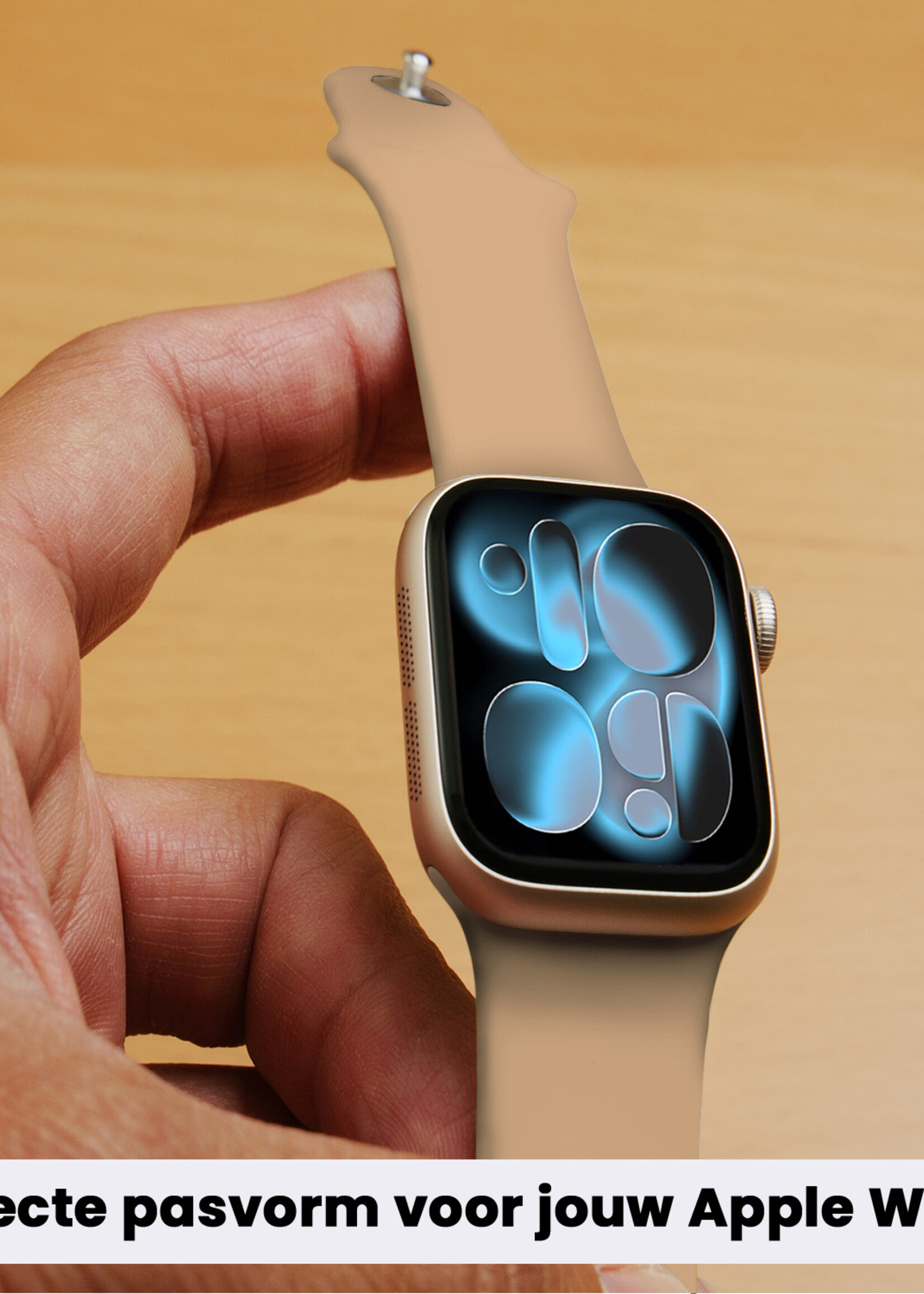 BTH BTH Apple Watch Bandje Siliconen Verstelbaar (42/44/45/46 mm) - Walnoot