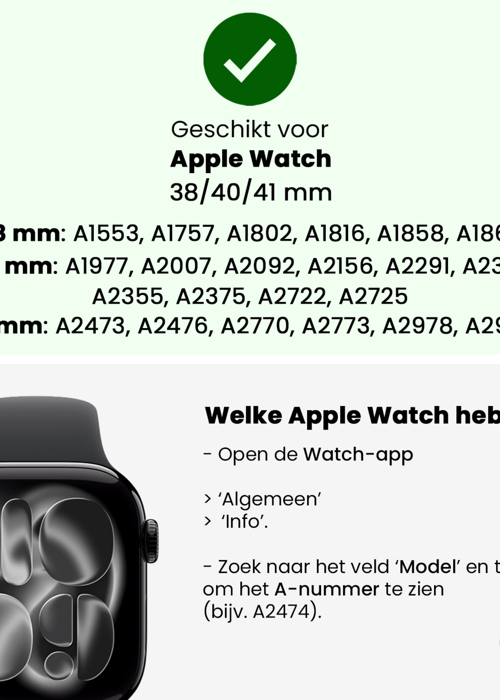 BTH BTH Apple Watch Bandje Siliconen Verstelbaar (38/40/41 mm) - Mint