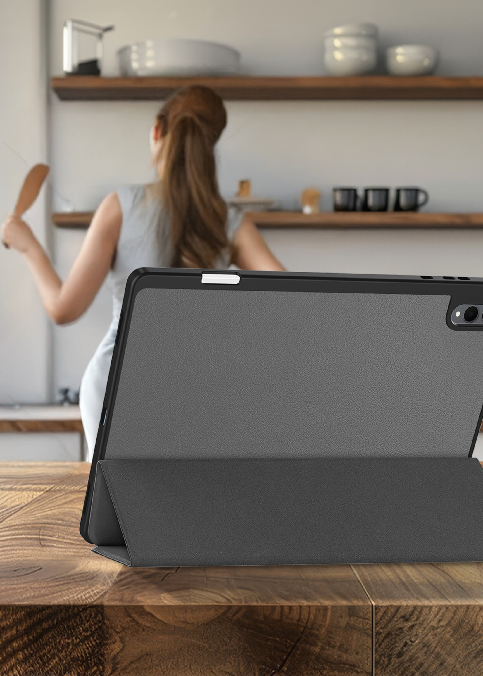 BTH BTH Samsung Galaxy Tab S11 Ultra Hoesje Met Uitsparing S Pen - Grijs