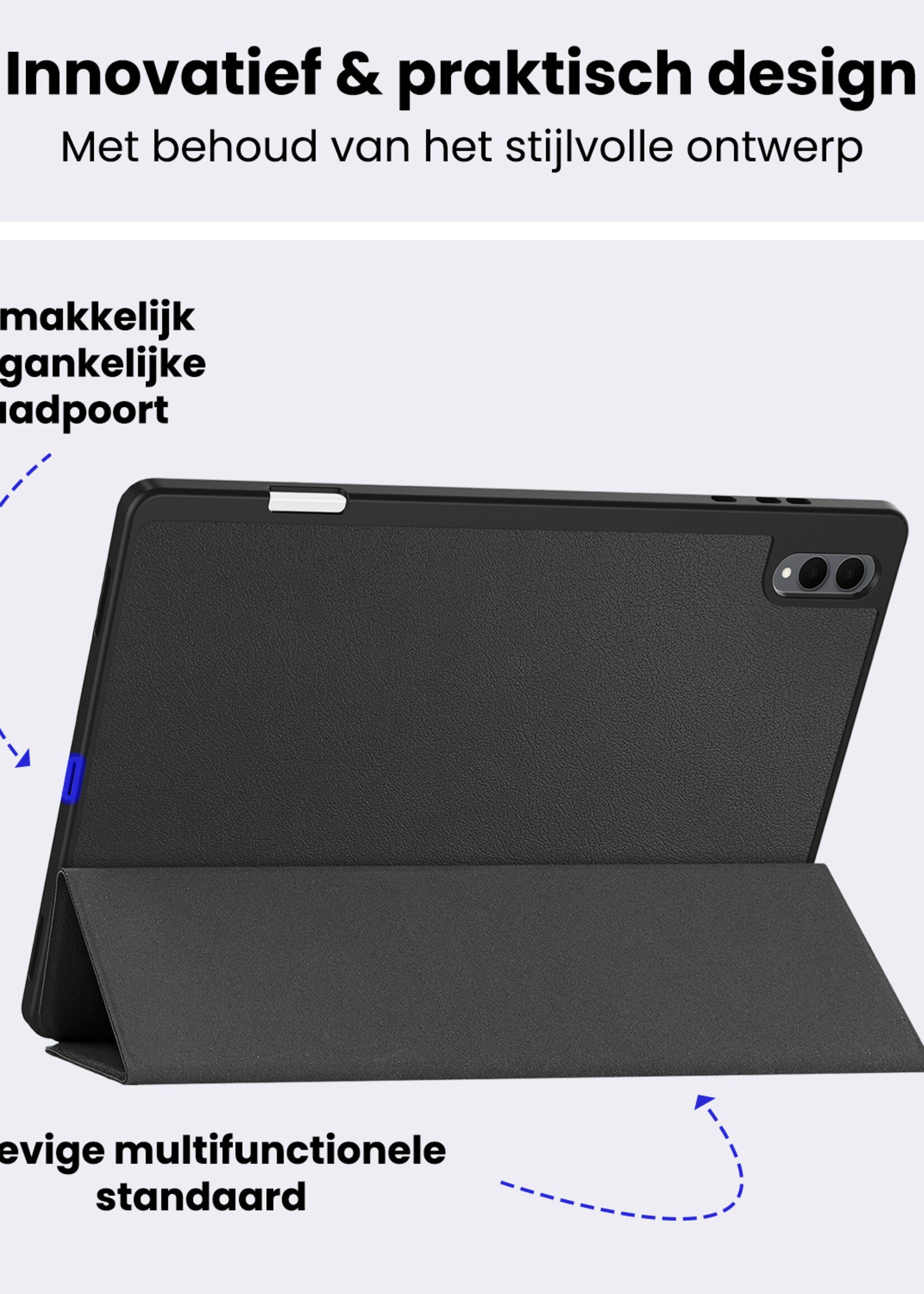 BTH BTH Samsung Galaxy Tab S11 Ultra Hoesje Met Uitsparing S Pen - Zwart