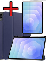 BTH BTH Samsung Galaxy Tab S11 Ultra Hoesje Met Uitsparing S Pen Met Screenprotector - Donkerblauw