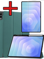 BTH BTH Samsung Galaxy Tab S11 Ultra Hoesje Met Uitsparing S Pen Met Screenprotector - Donkergroen