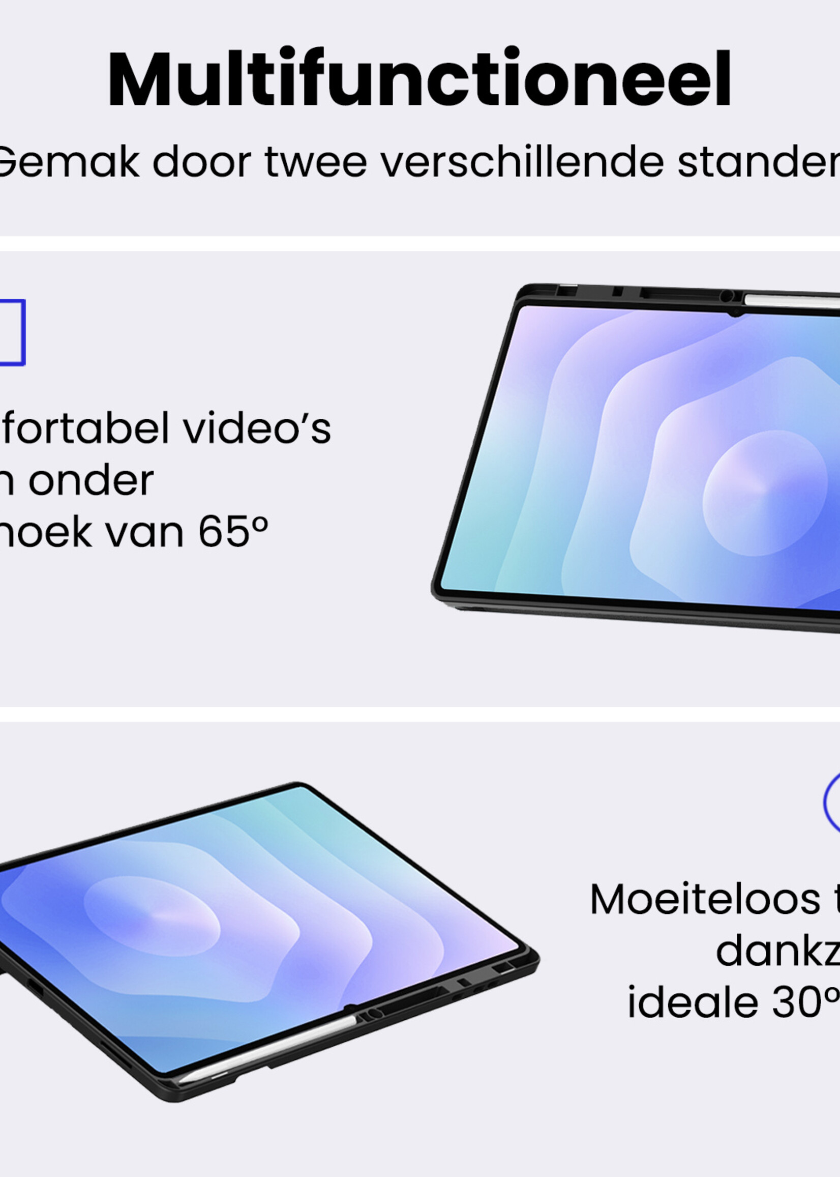 BTH BTH Samsung Galaxy Tab S11 Ultra Hoesje Met Uitsparing S Pen Met Screenprotector - Donkergroen