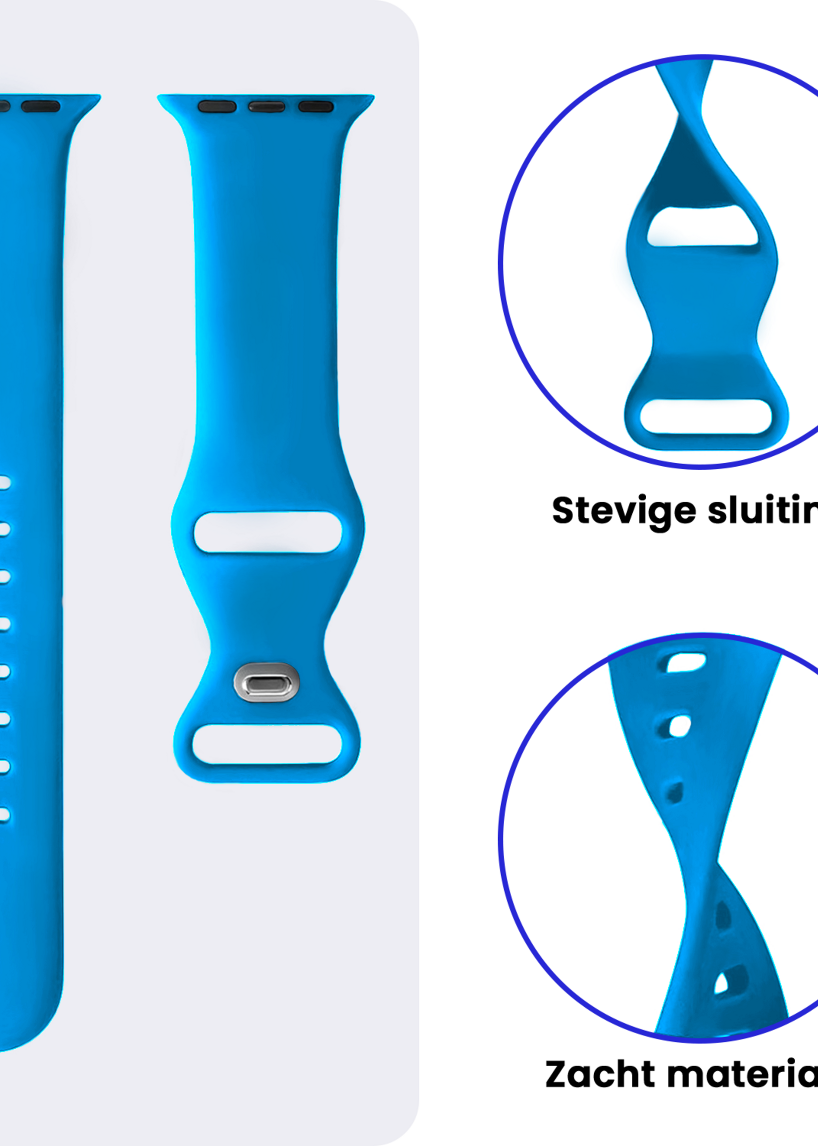 BTH BTH Apple Watch Bandje Siliconen Verstelbaar (49 mm) - Blauw