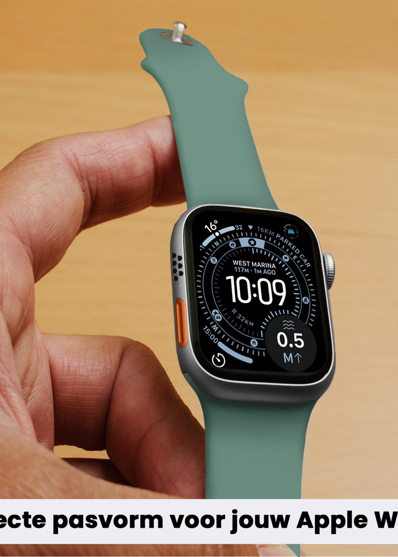 BTH BTH Apple Watch Bandje Siliconen Verstelbaar (49 mm) - Cactus