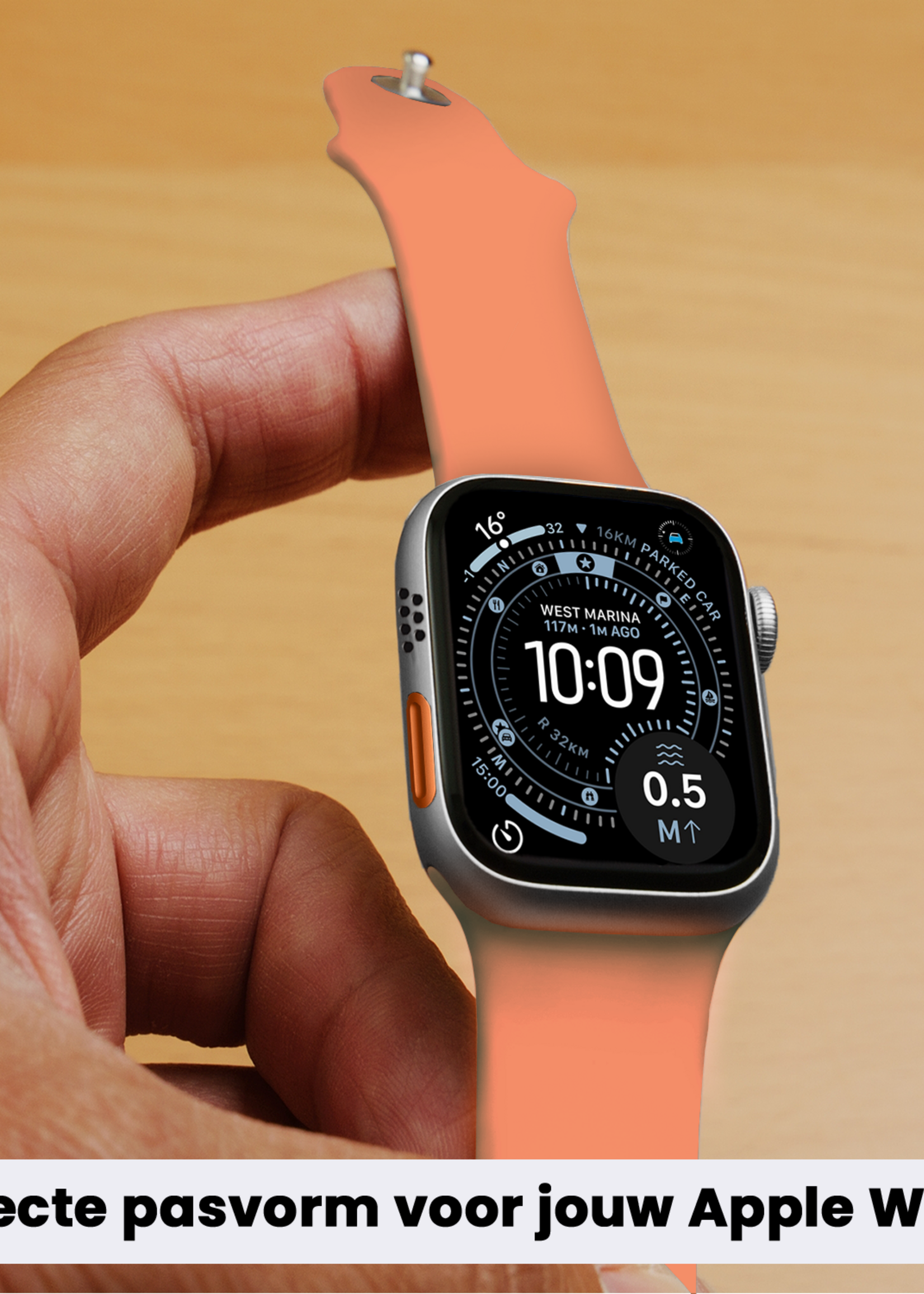 BTH BTH Apple Watch Bandje Siliconen Verstelbaar (49 mm) - Calendula