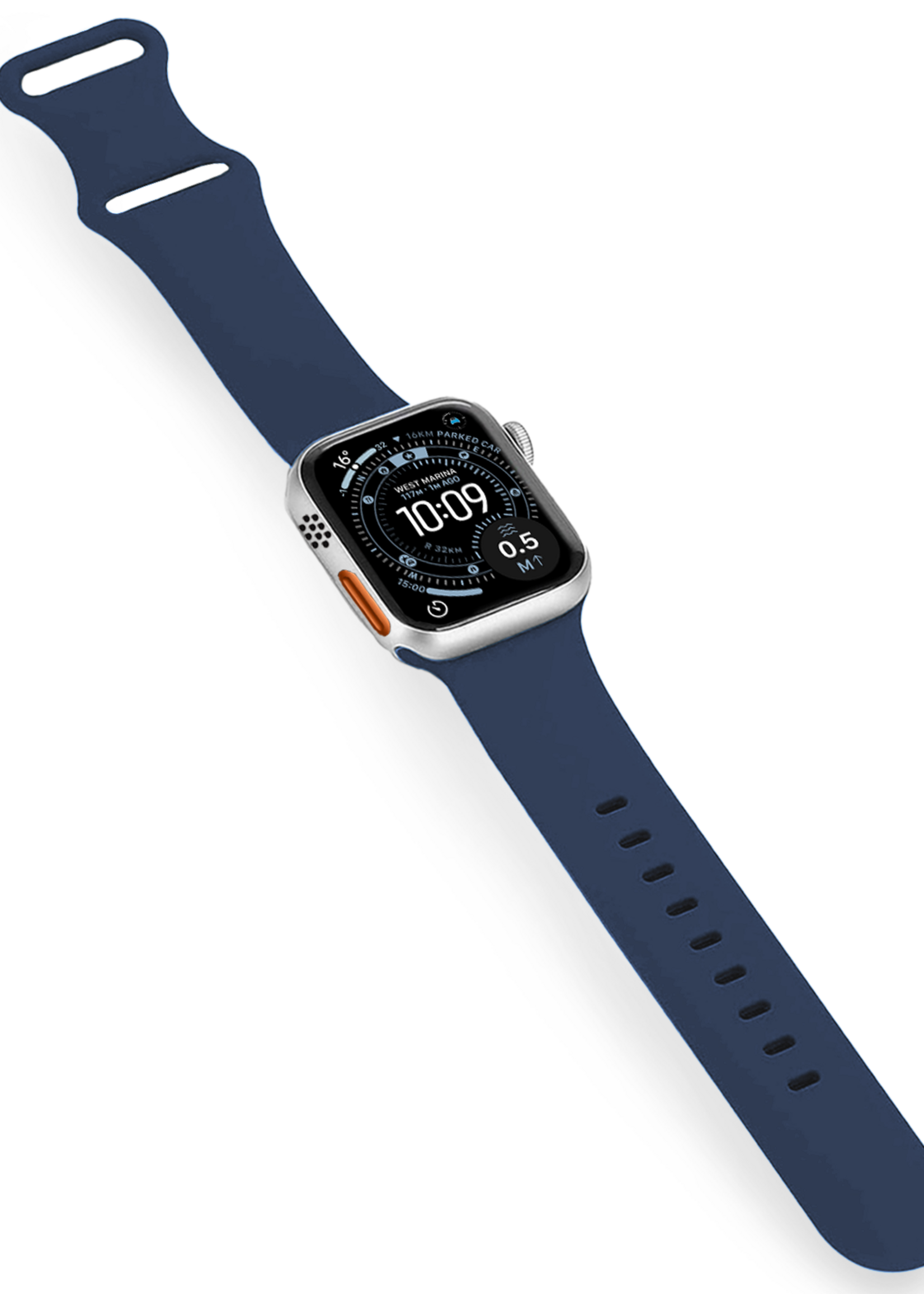 BTH BTH Apple Watch Bandje Siliconen Verstelbaar (49 mm) - Donkerblauw